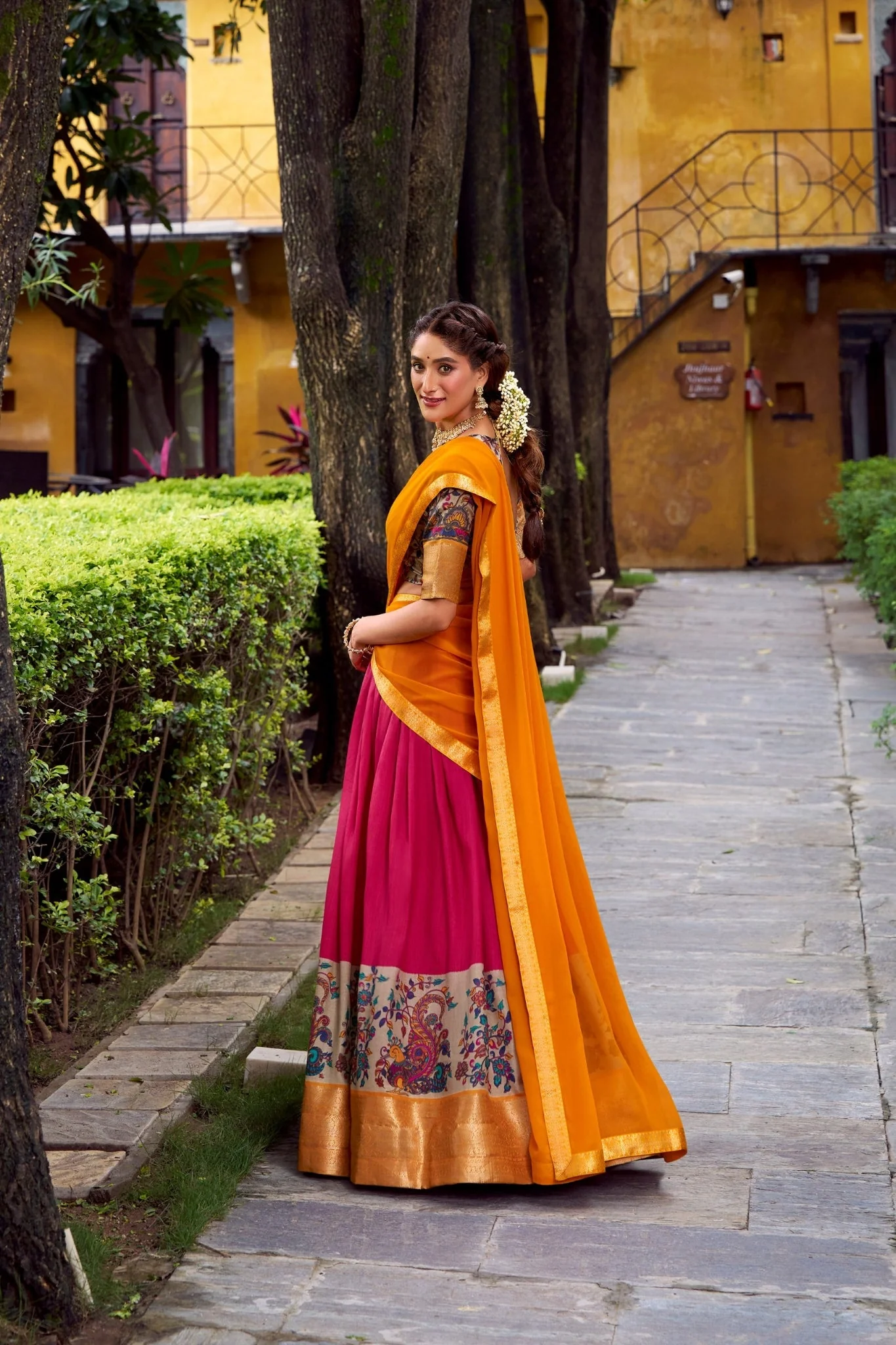 Aastha Silk South Indian Wedding Lehenga Choli With Zari Weaving And Georgette Dupatta - Image 2
