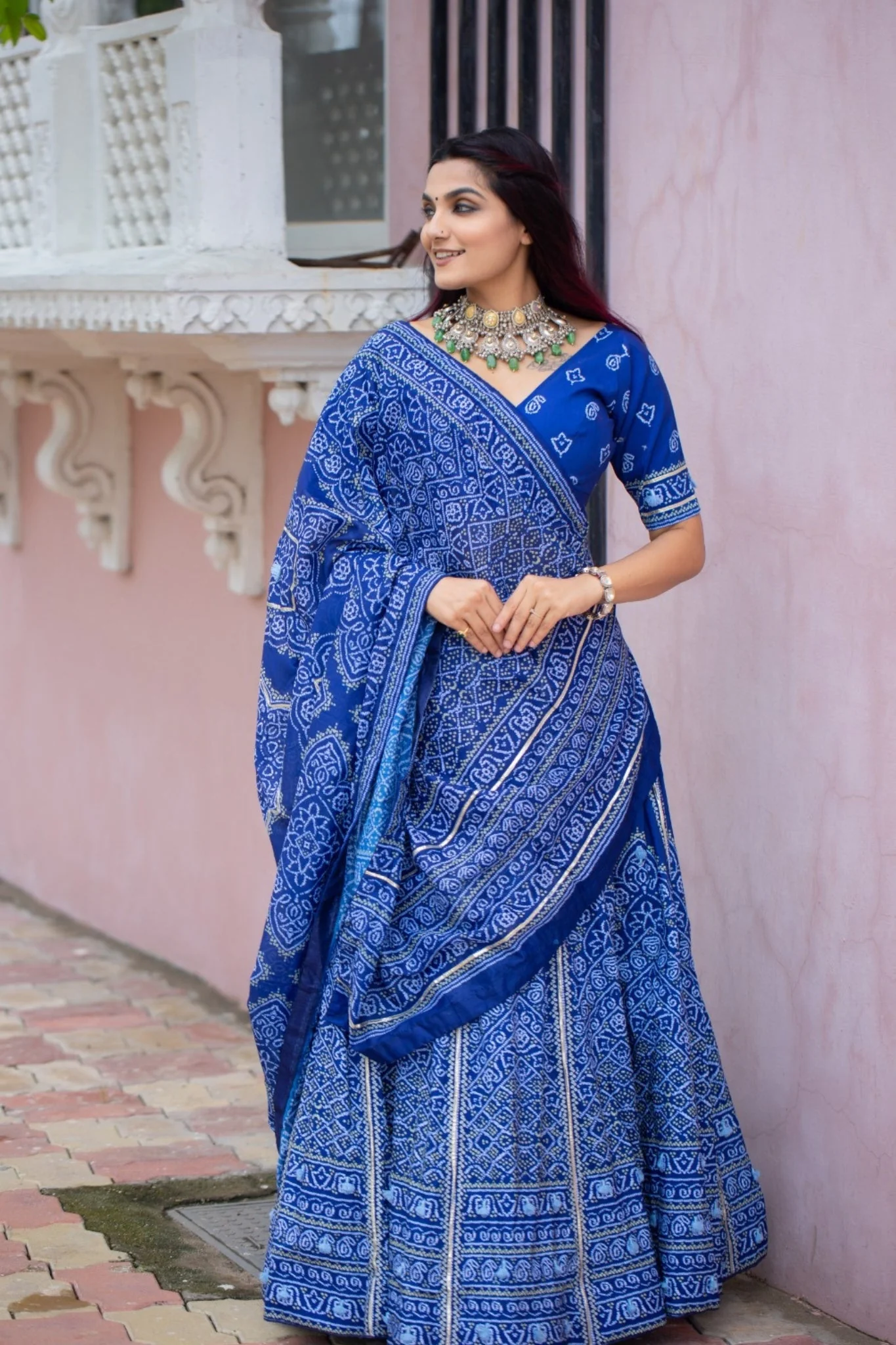 Amazing Bandhani Print With Gota Patti Work Traditional Lehenga Choli - Image 3