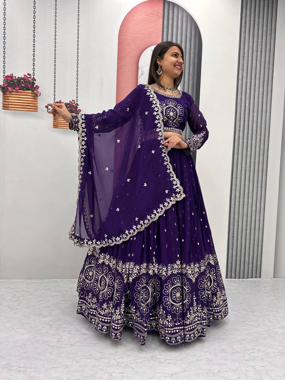 Beautiful Faux Georgette Ready to Wear Lehenga Choli - Image 15