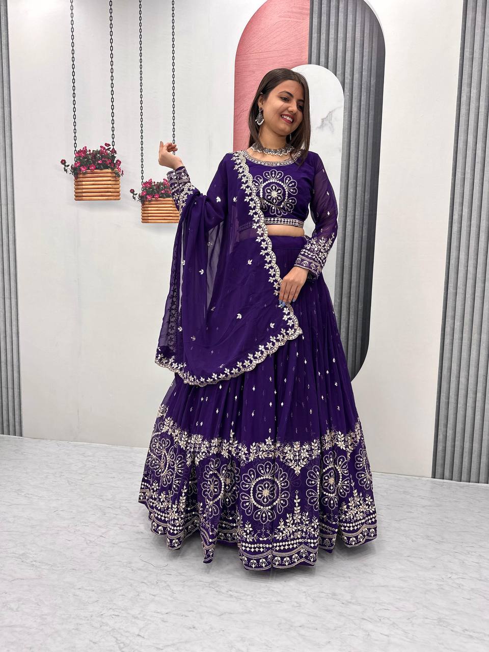 Beautiful Faux Georgette Ready to Wear Lehenga Choli - Image 16