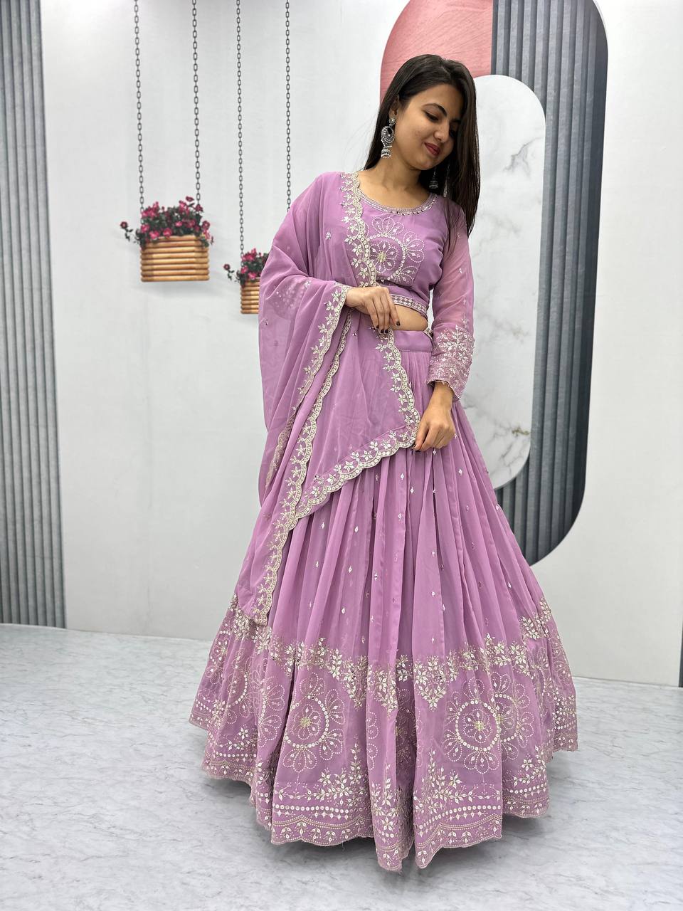 Beautiful Faux Georgette Ready to Wear Lehenga Choli - Image 18