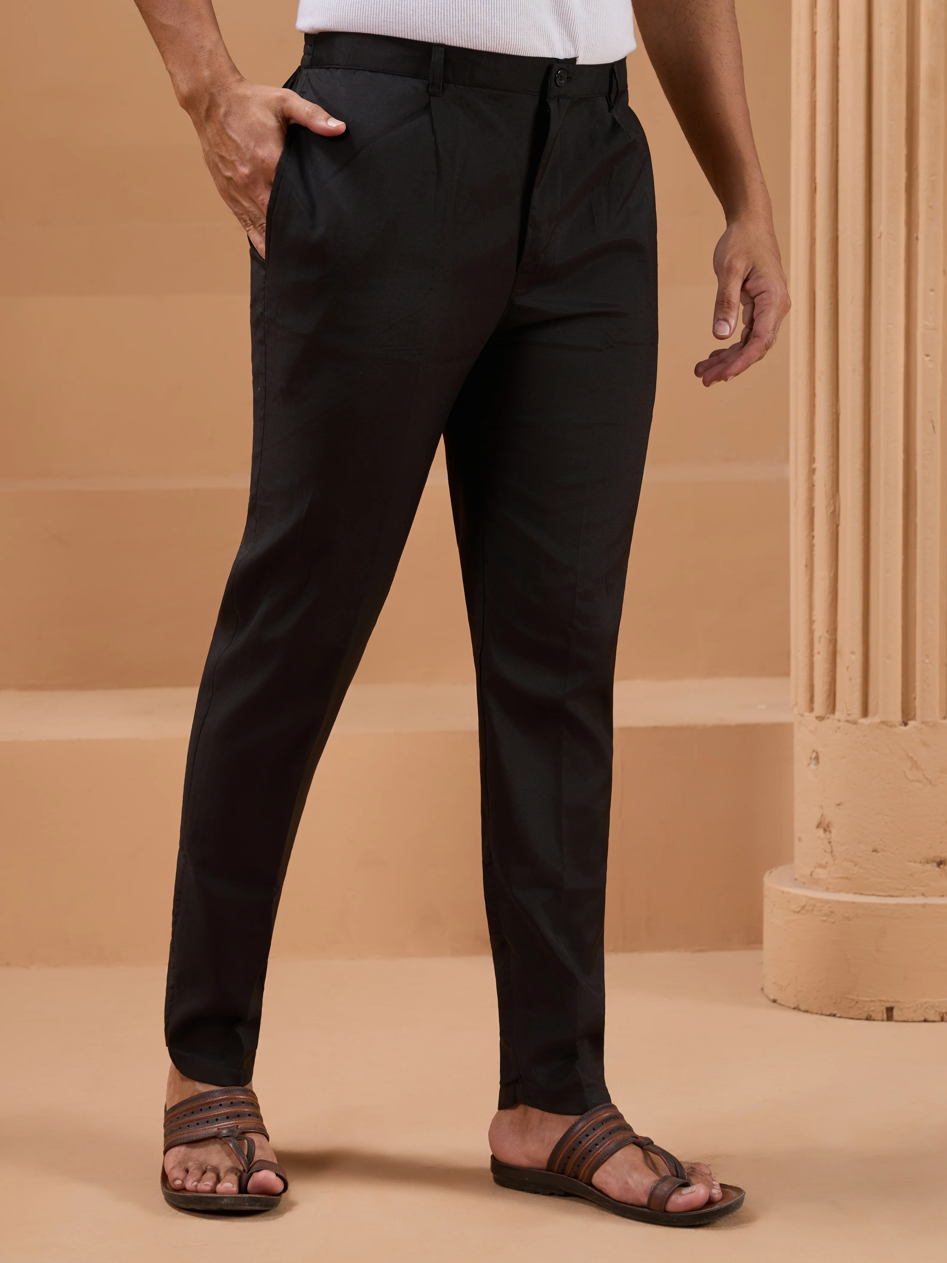 Black Color Embroidered and Sequence Mens Kurta Jacket and Pant Set - Image 9