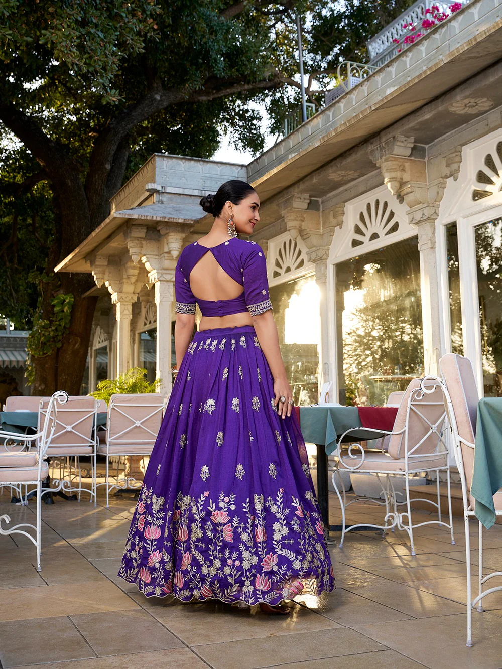 Classic Elegance in Vichitra Silk Lehenga Choli Set With Dupatta - Image 3
