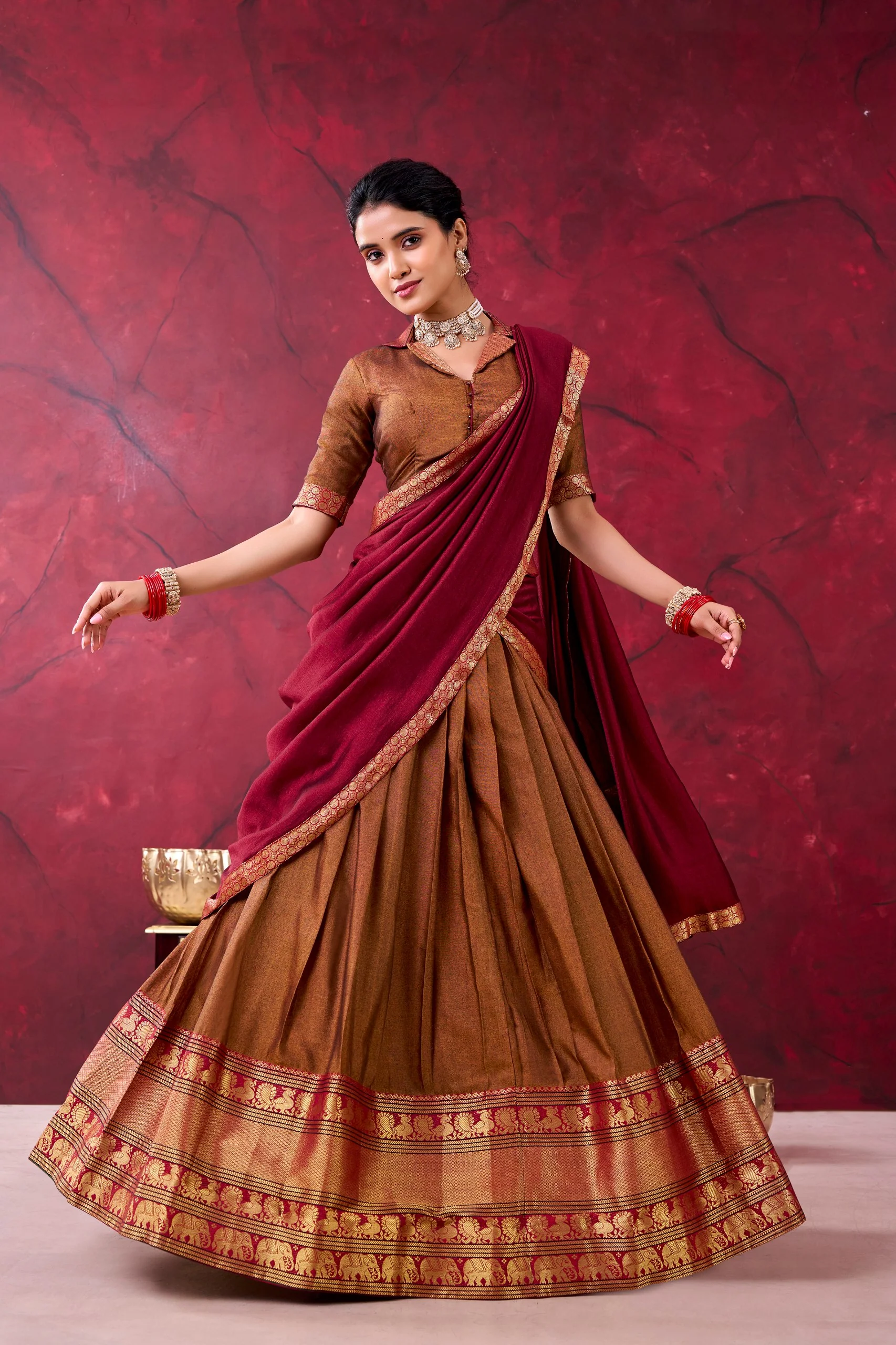 Classic Narayan Pet Cotton Zari Work Lehenga Choli For Women - Image 2