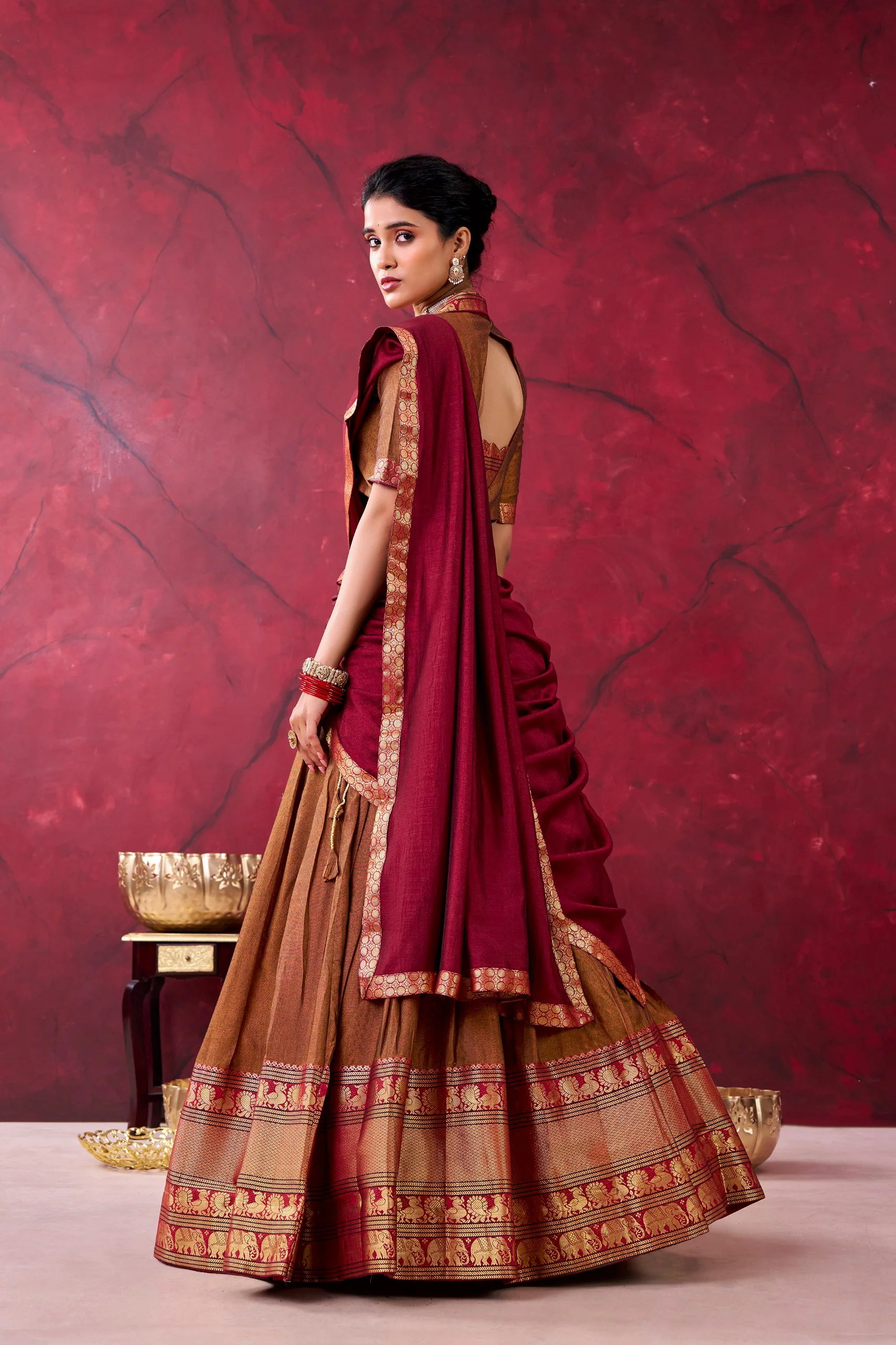 Classic Narayan Pet Cotton Zari Work Lehenga Choli For Women - Image 3