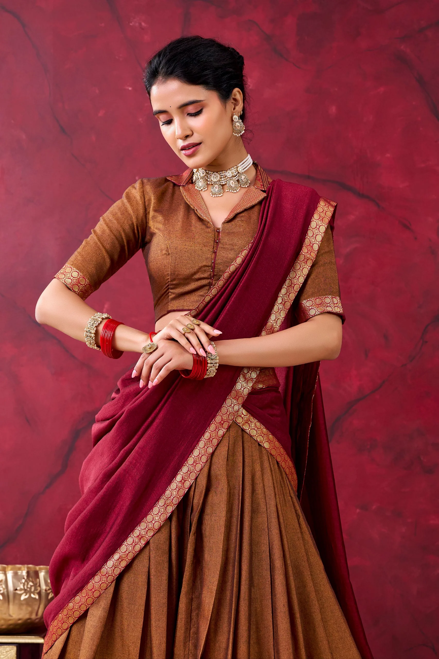 Classic Narayan Pet Cotton Zari Work Lehenga Choli For Women - Image 4