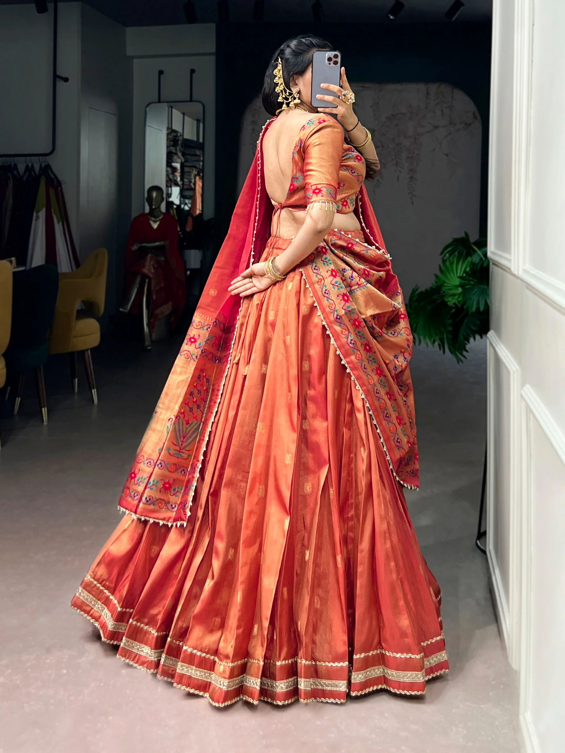 Classic Shimmer Zari Woven Lehenga with Designer Dupatta - Image 6