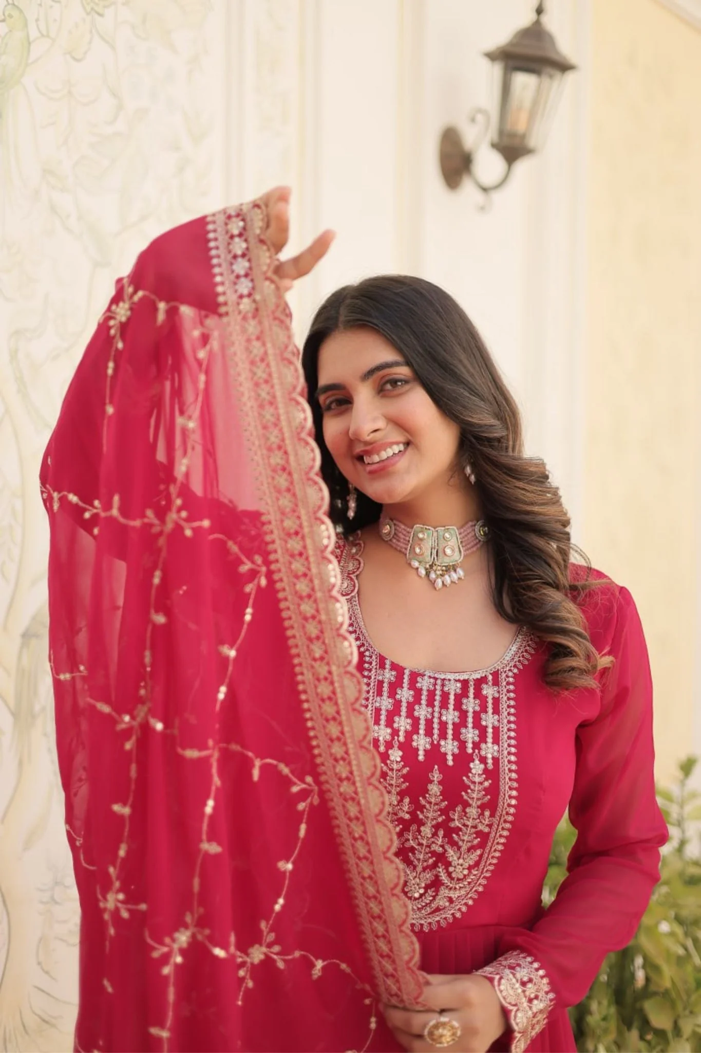 Designer Sequins Embroidered Work Stylish Gown With Dupatta Set - Image 15