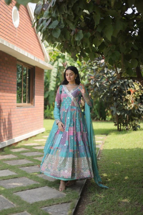 Elegant beauty perfect designer readymade gown with dupatta collections - Image 15