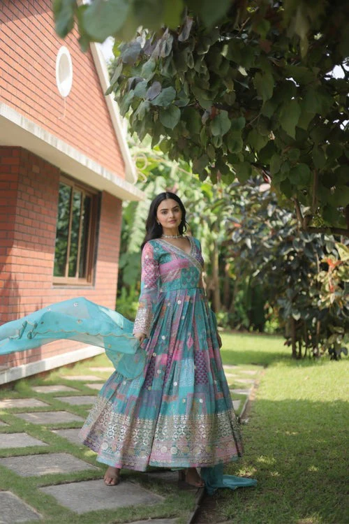 Elegant beauty perfect designer readymade gown with dupatta collections - Image 18
