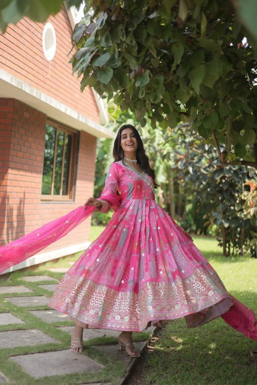 Elegant beauty perfect designer readymade gown with dupatta collections - Image 23