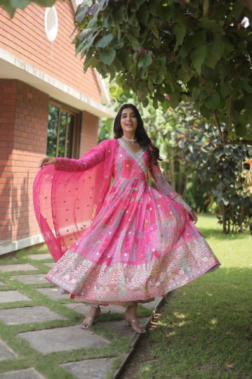 Elegant beauty perfect designer readymade gown with dupatta collections - Image 6
