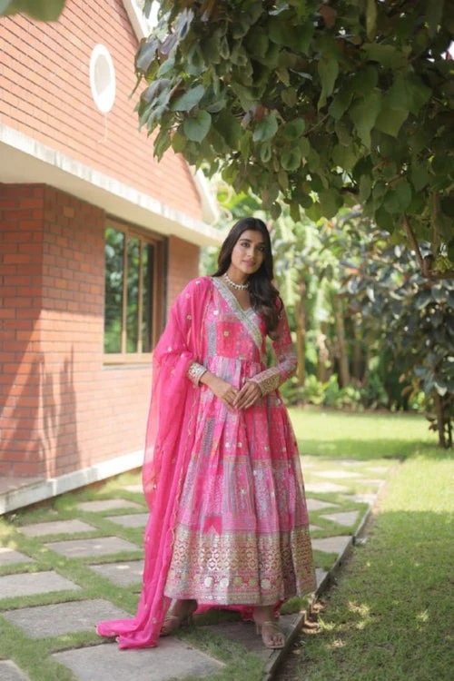 Elegant beauty perfect designer readymade gown with dupatta collections - Image 7