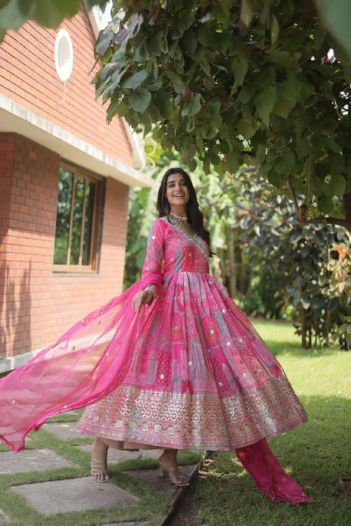 Elegant beauty perfect designer readymade gown with dupatta collections - Image 8