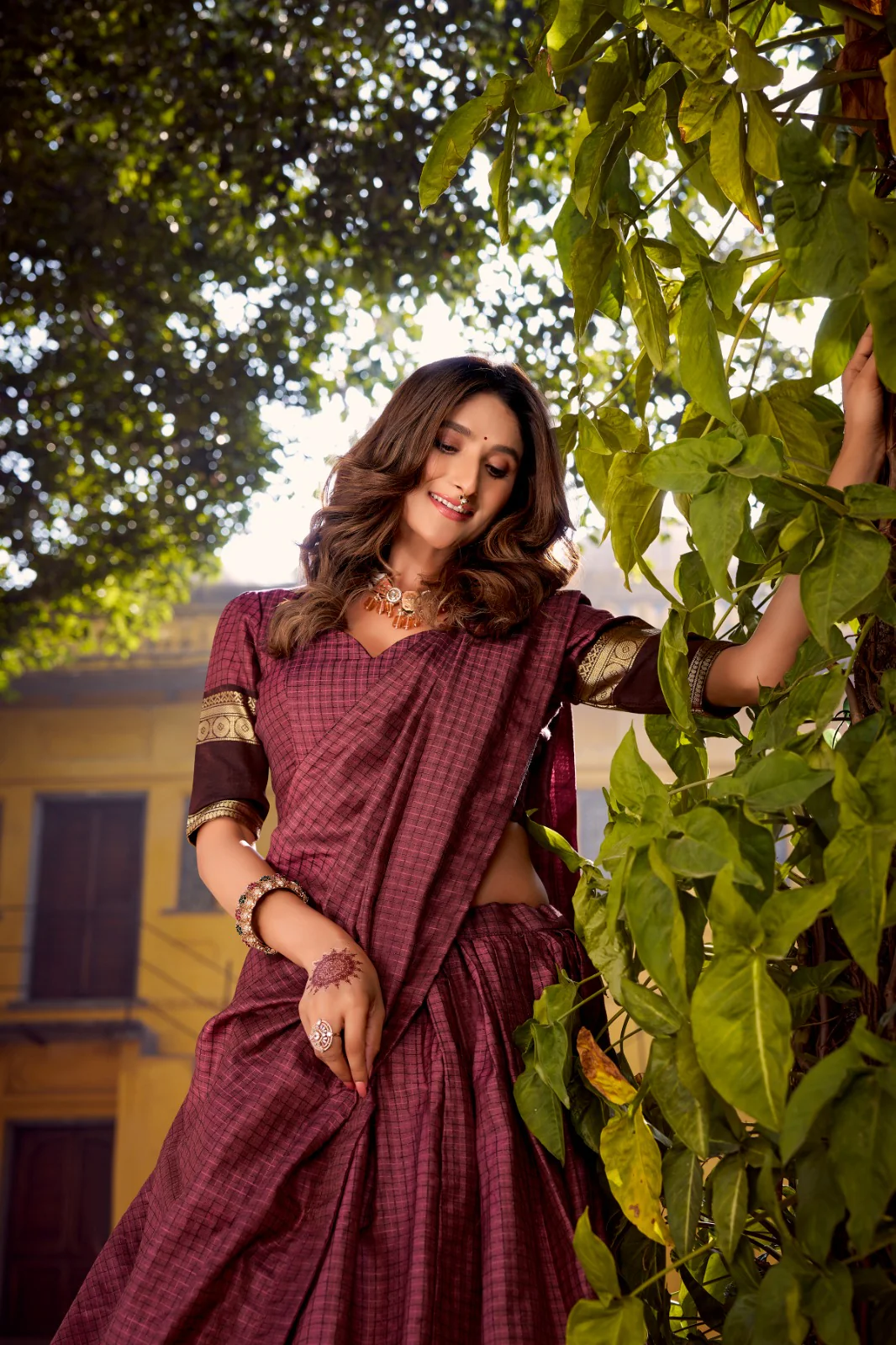 Elegant Chettinad Cotton With Zari Detailing Lehenga Set with Dupatta - Image 10