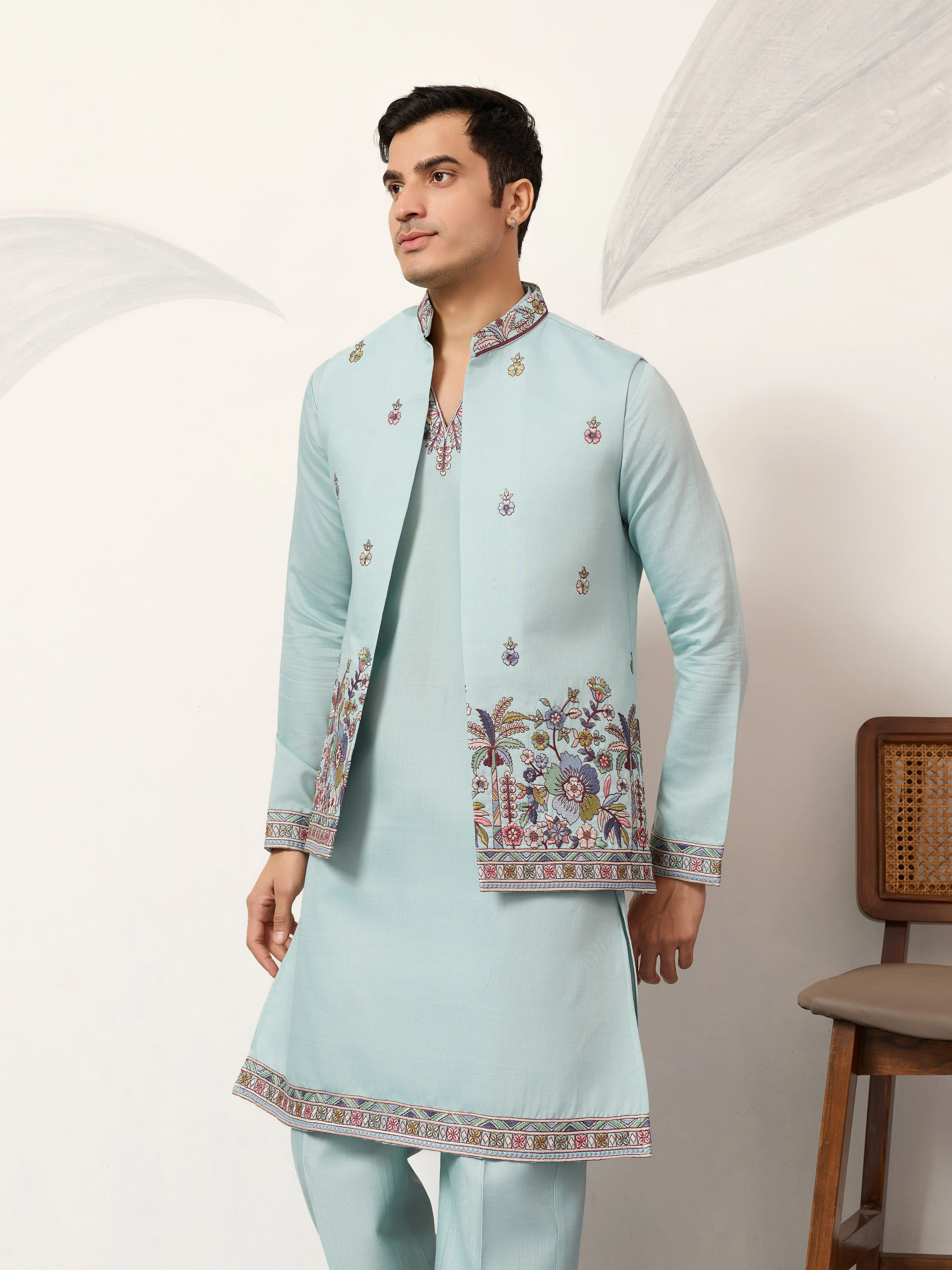 Elegant Groom Pista Koti Kurta Pant for Wedding Special - Image 2