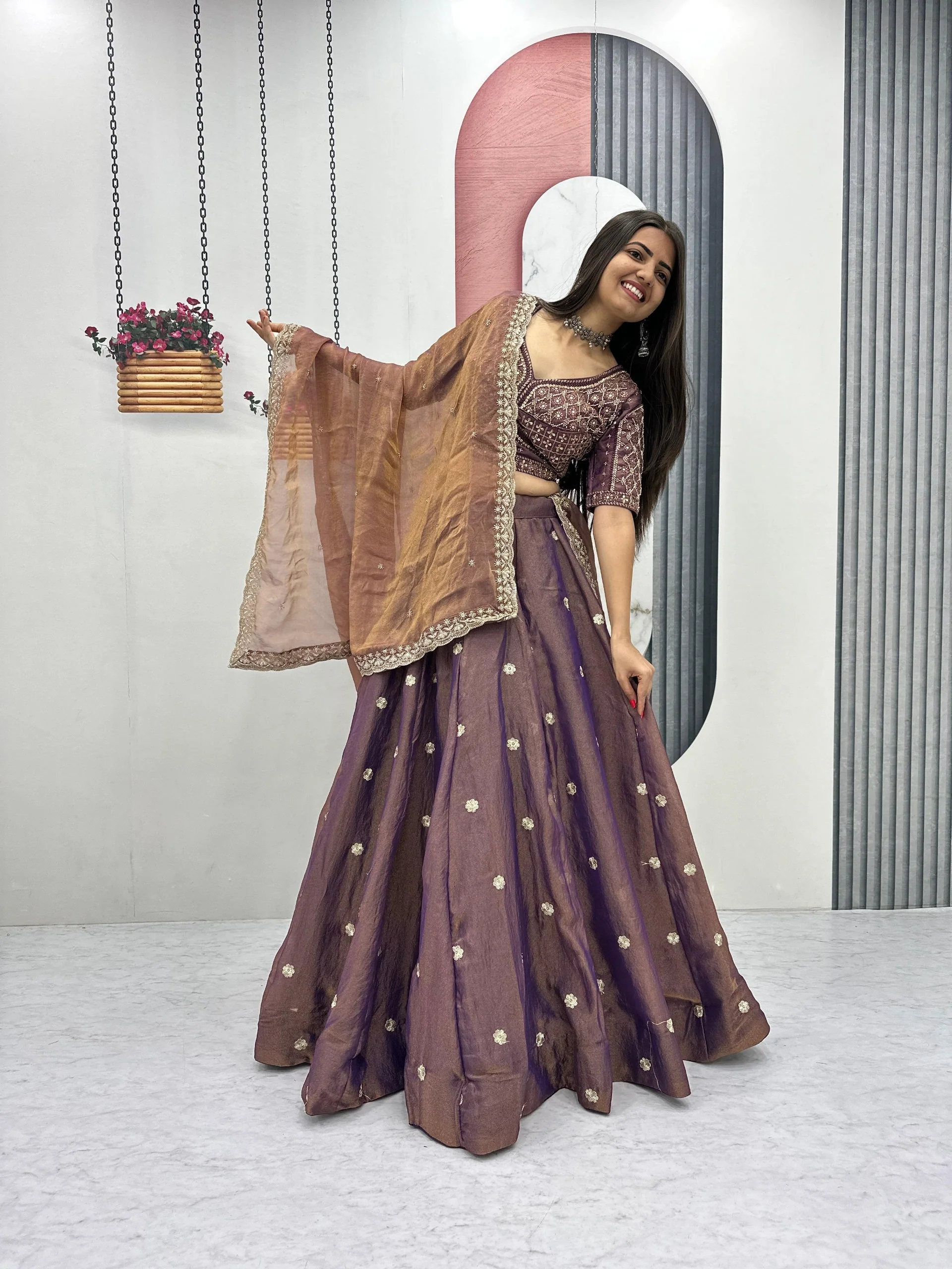 Elegant Mosh Thread Sequence Work Lehenga Choli Set for Women - Image 2