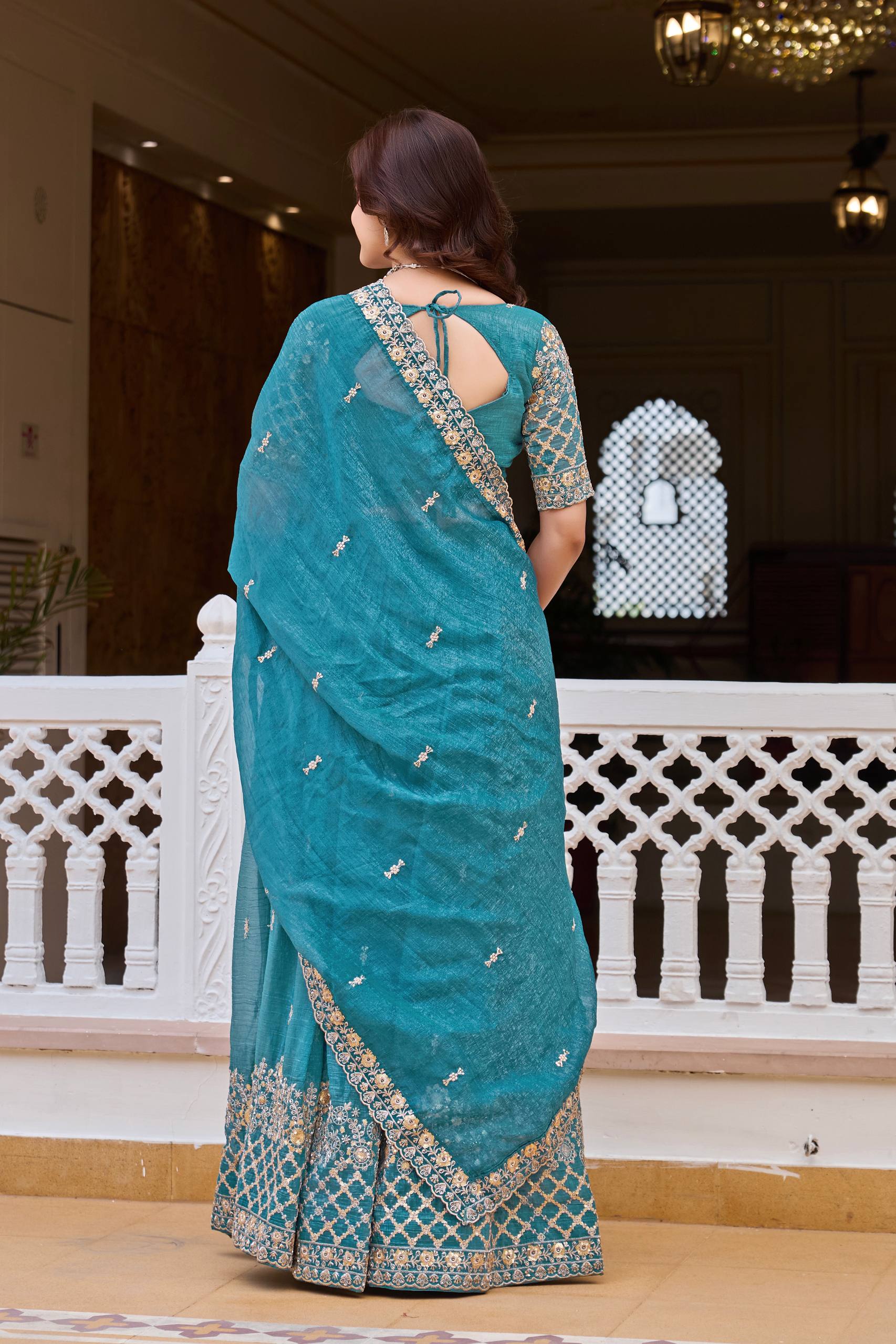 Elegant Pure Crunchy Embroidered Lehenga Choli for Festive Wear - Image 6