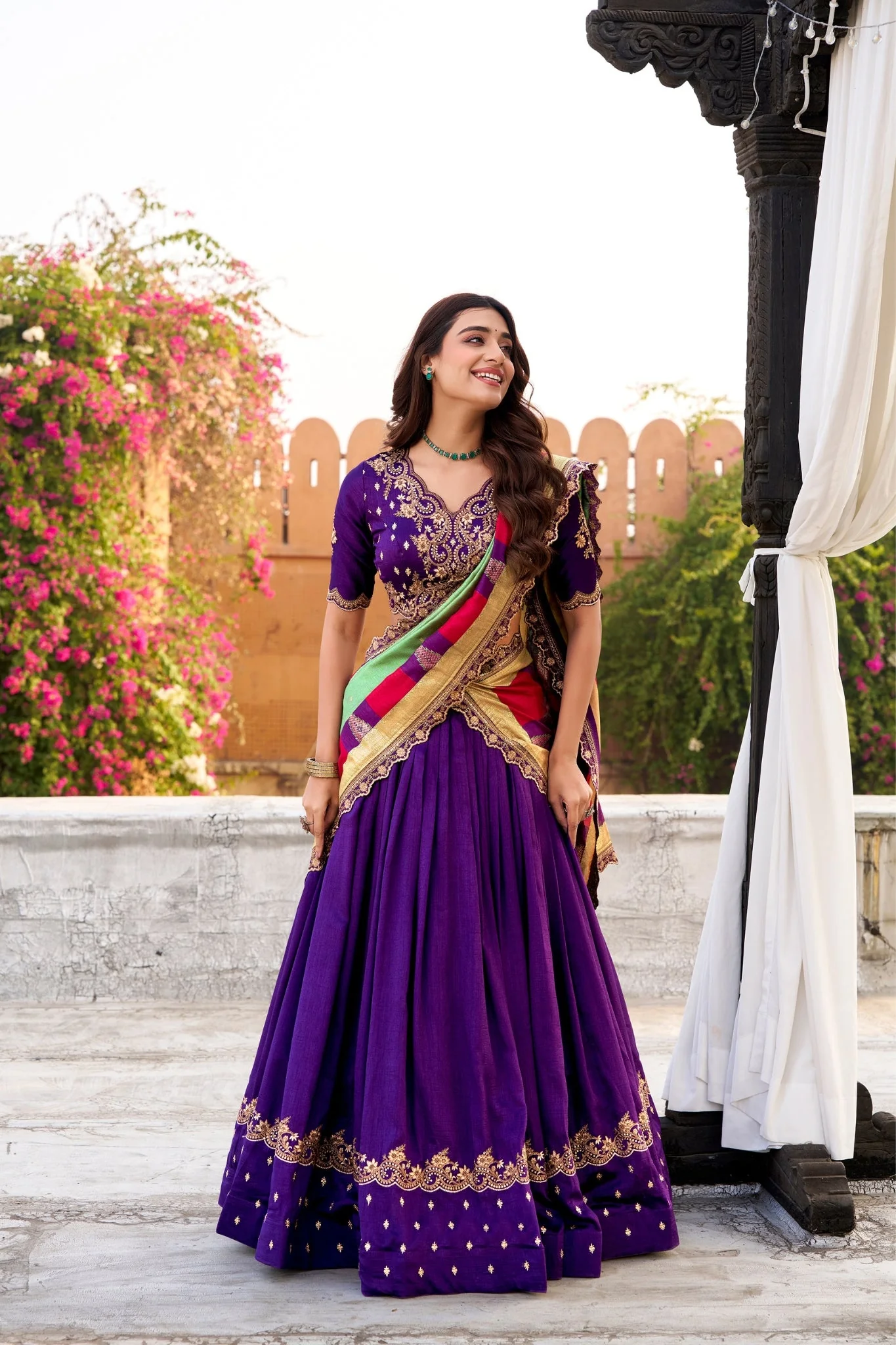 Elegant Vichitra Silk Embroidery Lehenga Choli - Image 6
