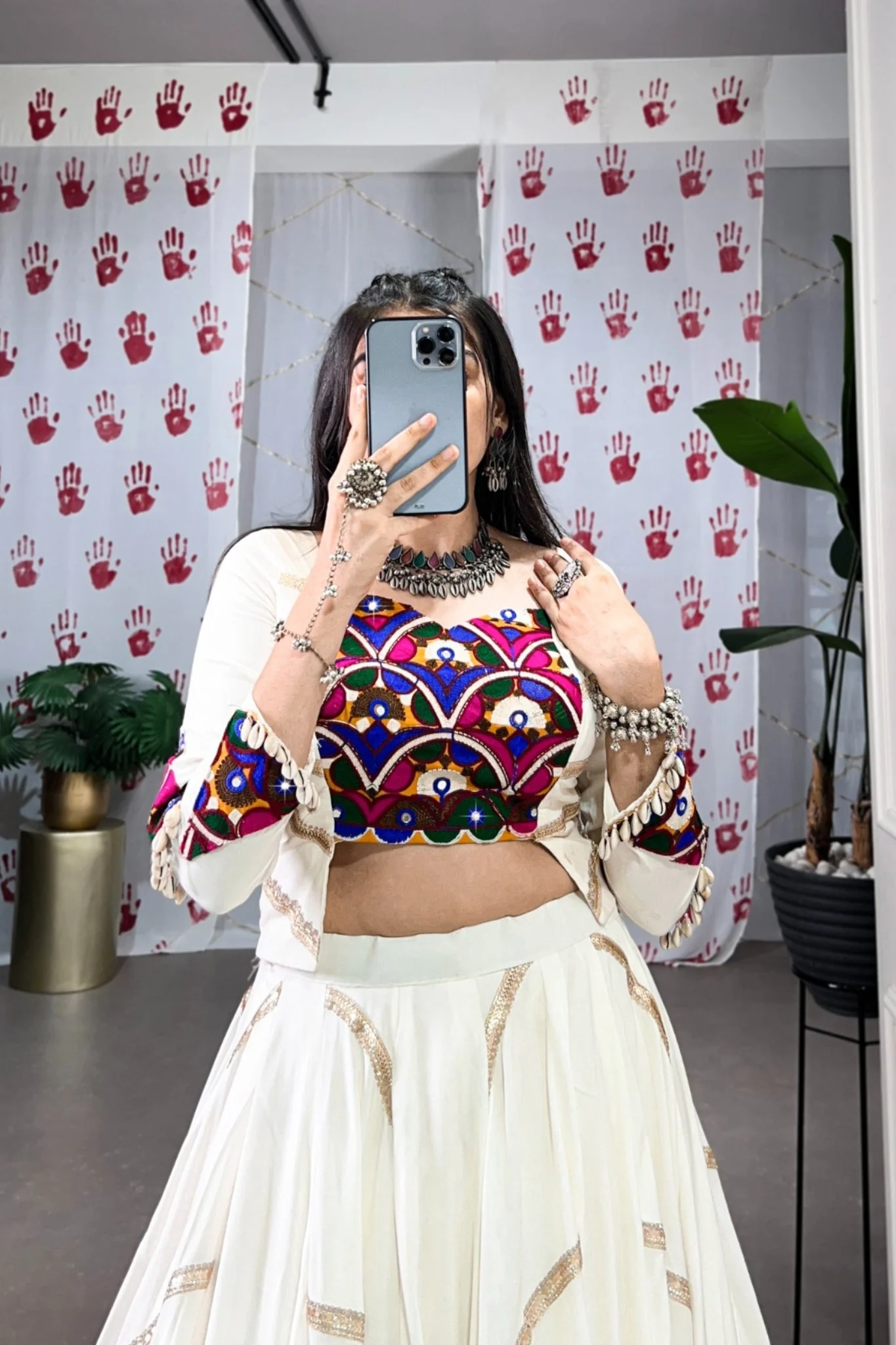 Elevate Navratri Style Original Mirror Gamthi Work With Sequins Lace Touch Up Lehenga Choli - Image 6