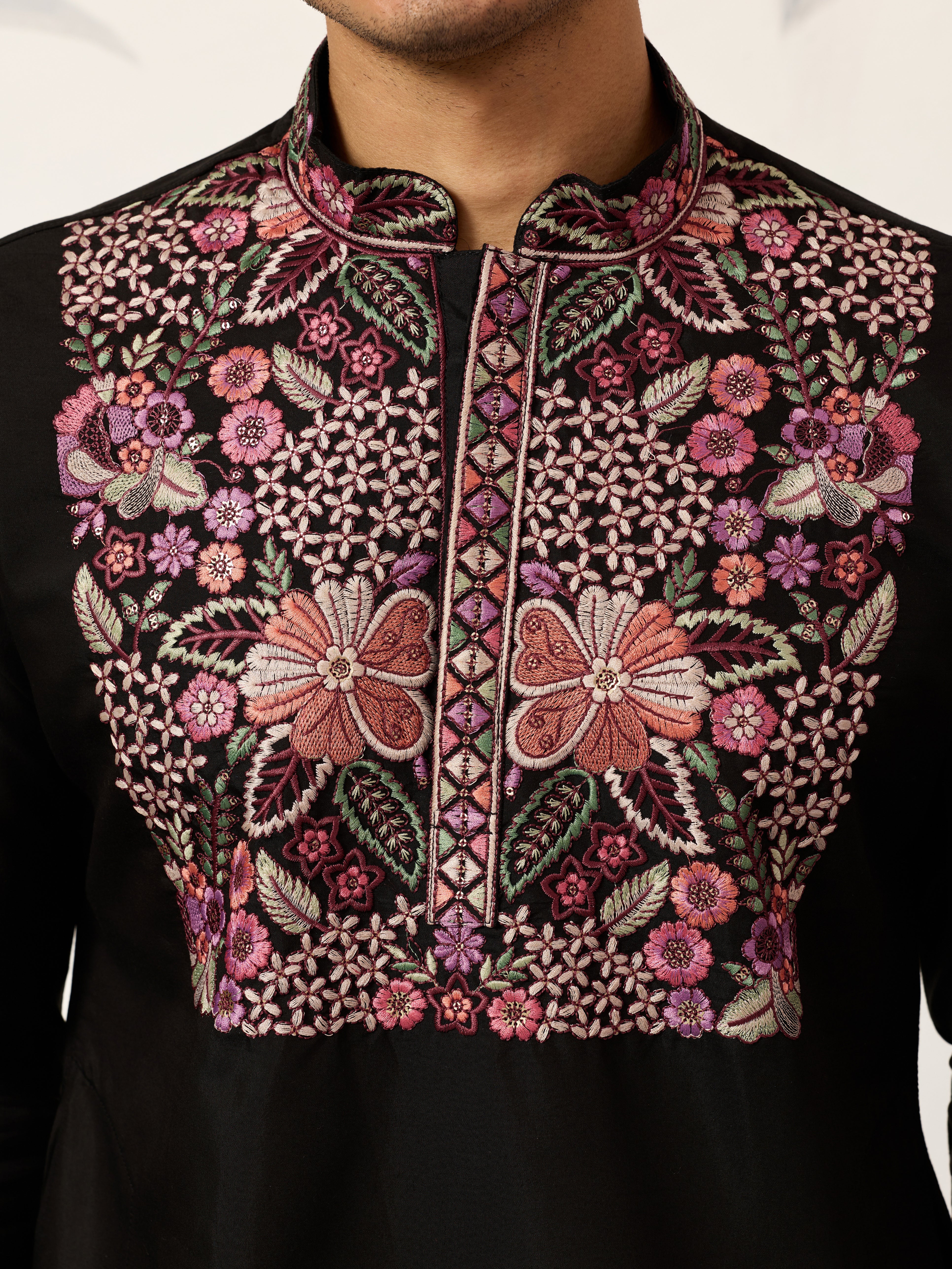Festive Wear Premium Black Kurta Pant Set for Mens - Image 6