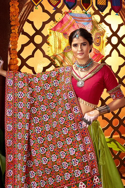 Fluorescent Green Chaniya Choli for Dandiya Nights - Image 4