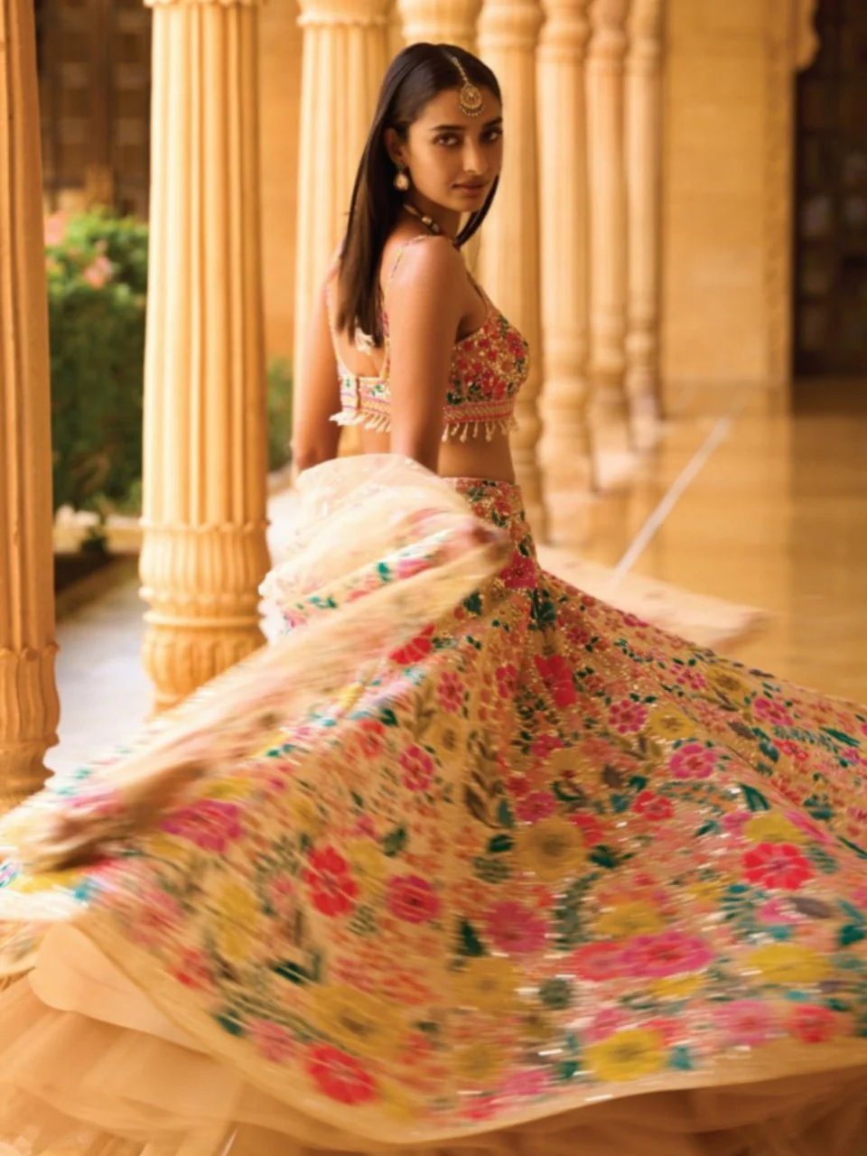 Georgette Sequins Embroidered Lehenga Choli Set with Net Dupatta - Image 3