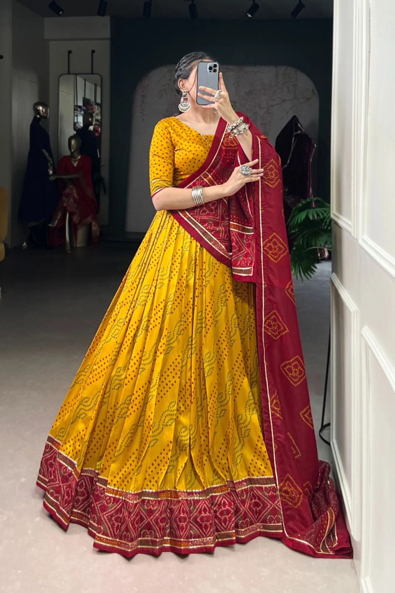 Glamorous Bandhej Print Lehenga Choli for Navratri And Weddings - Image 3