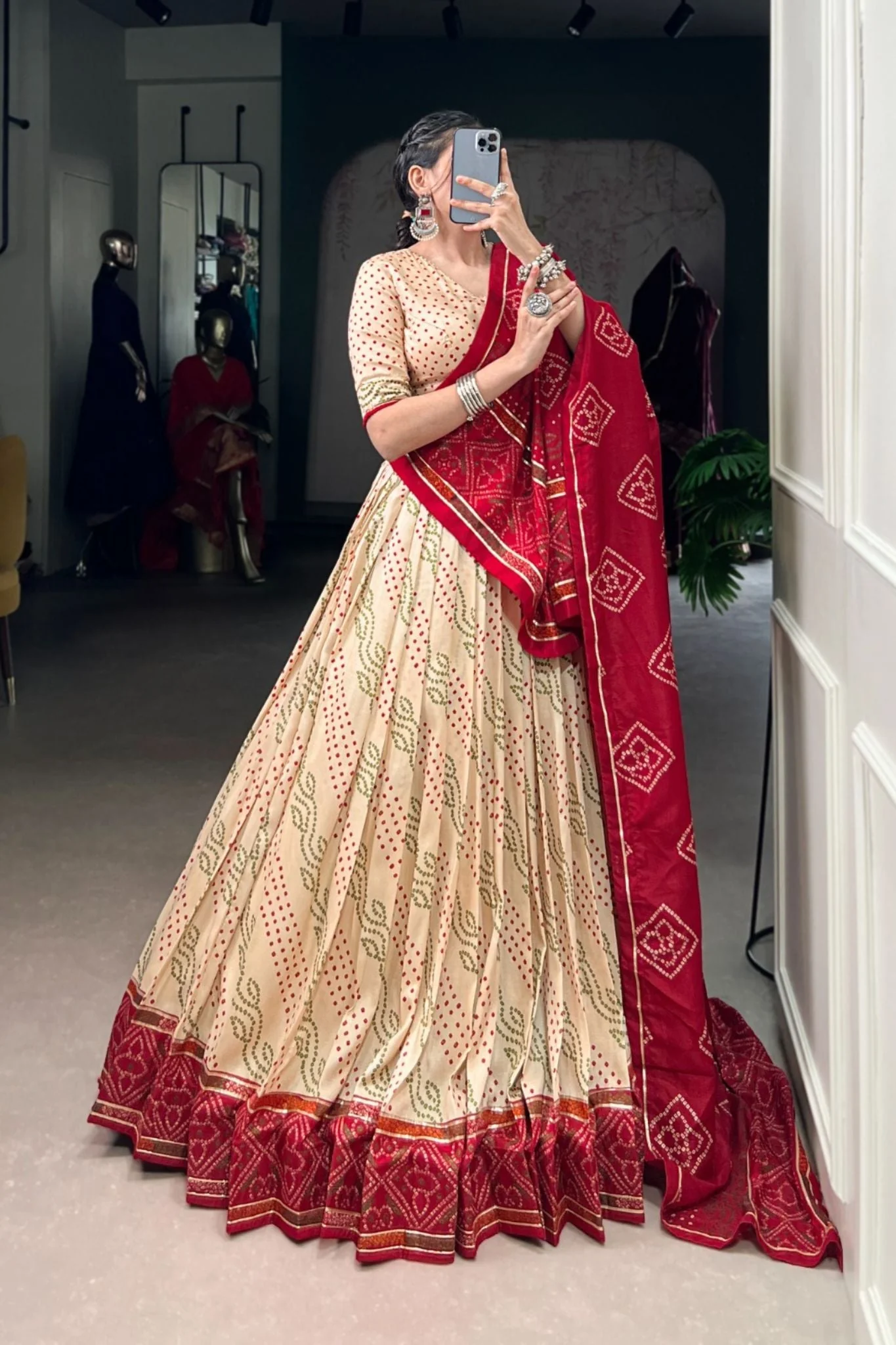 Glamorous Bandhej Print Lehenga Choli for Navratri And Weddings - Image 6