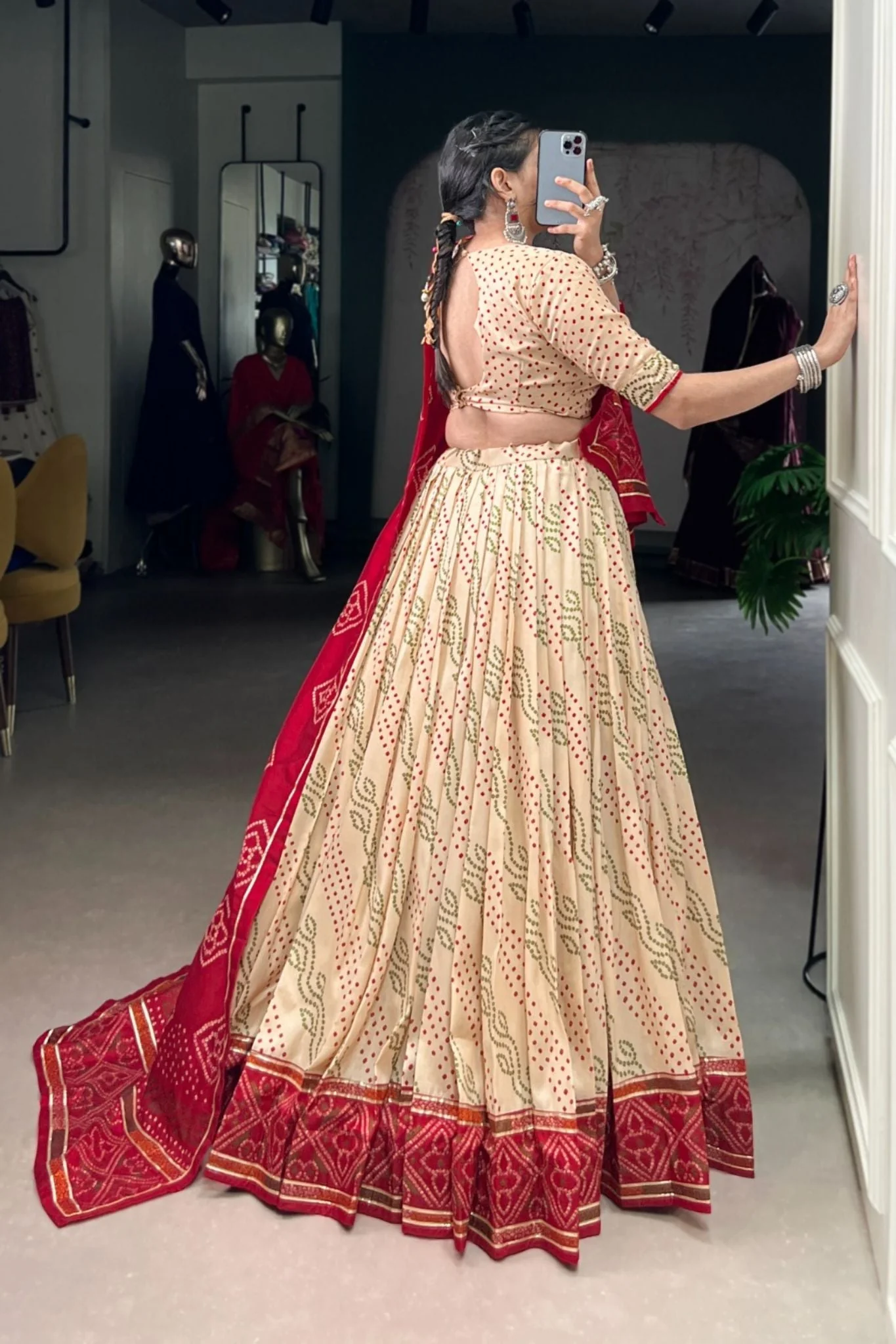 Glamorous Bandhej Print Lehenga Choli for Navratri And Weddings - Image 7
