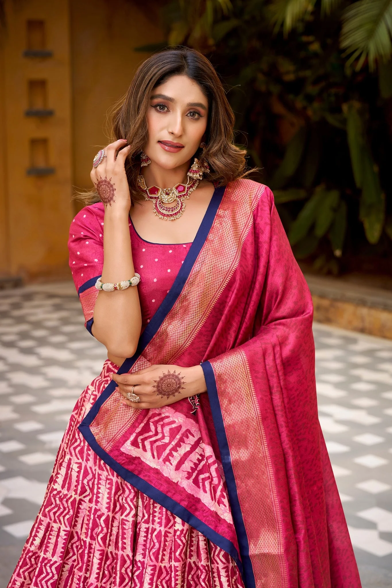 Heritage Batik Dola Silk Lehenga Choli - Image 11