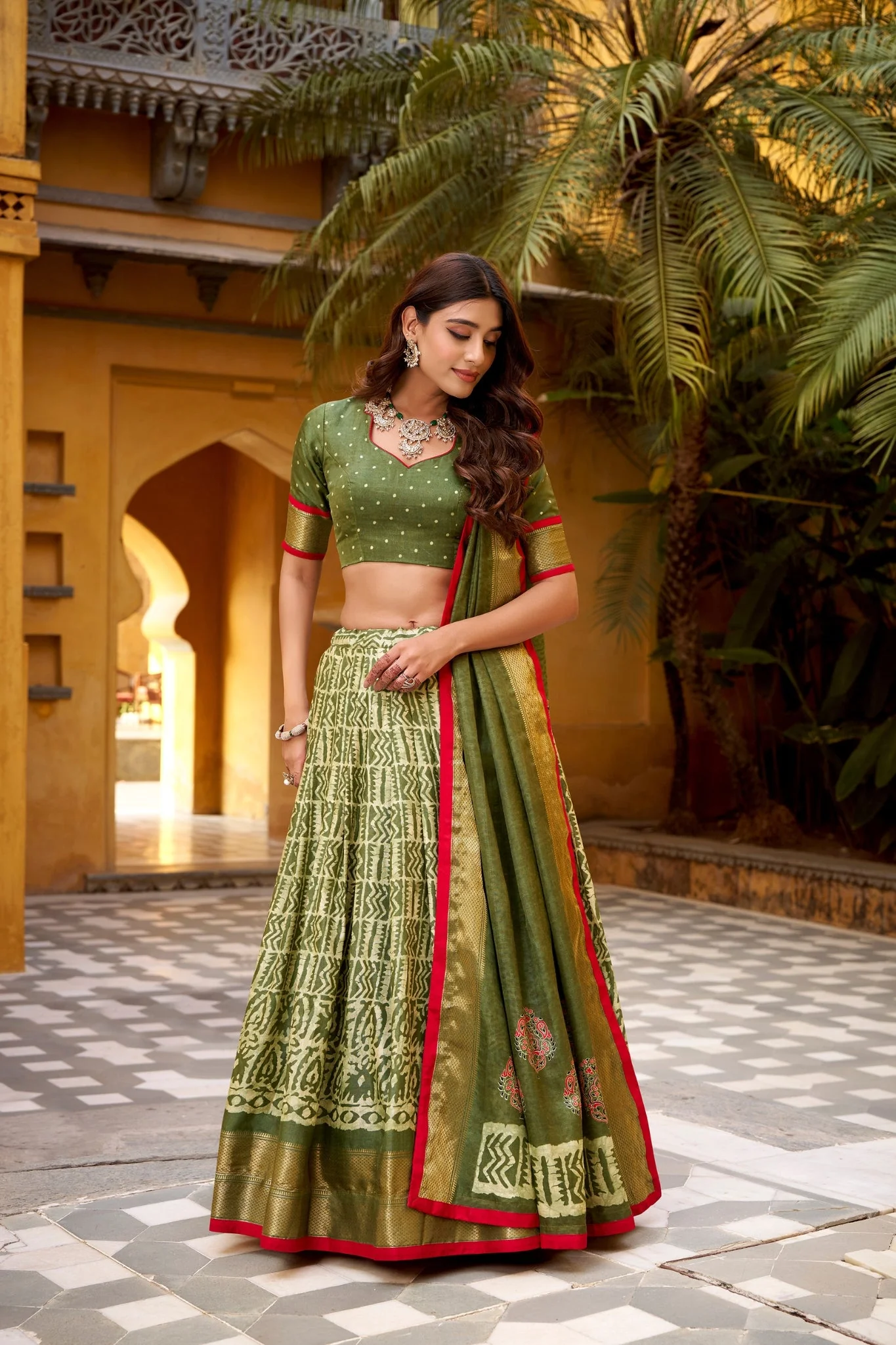 Heritage Batik Dola Silk Lehenga Choli - Image 13