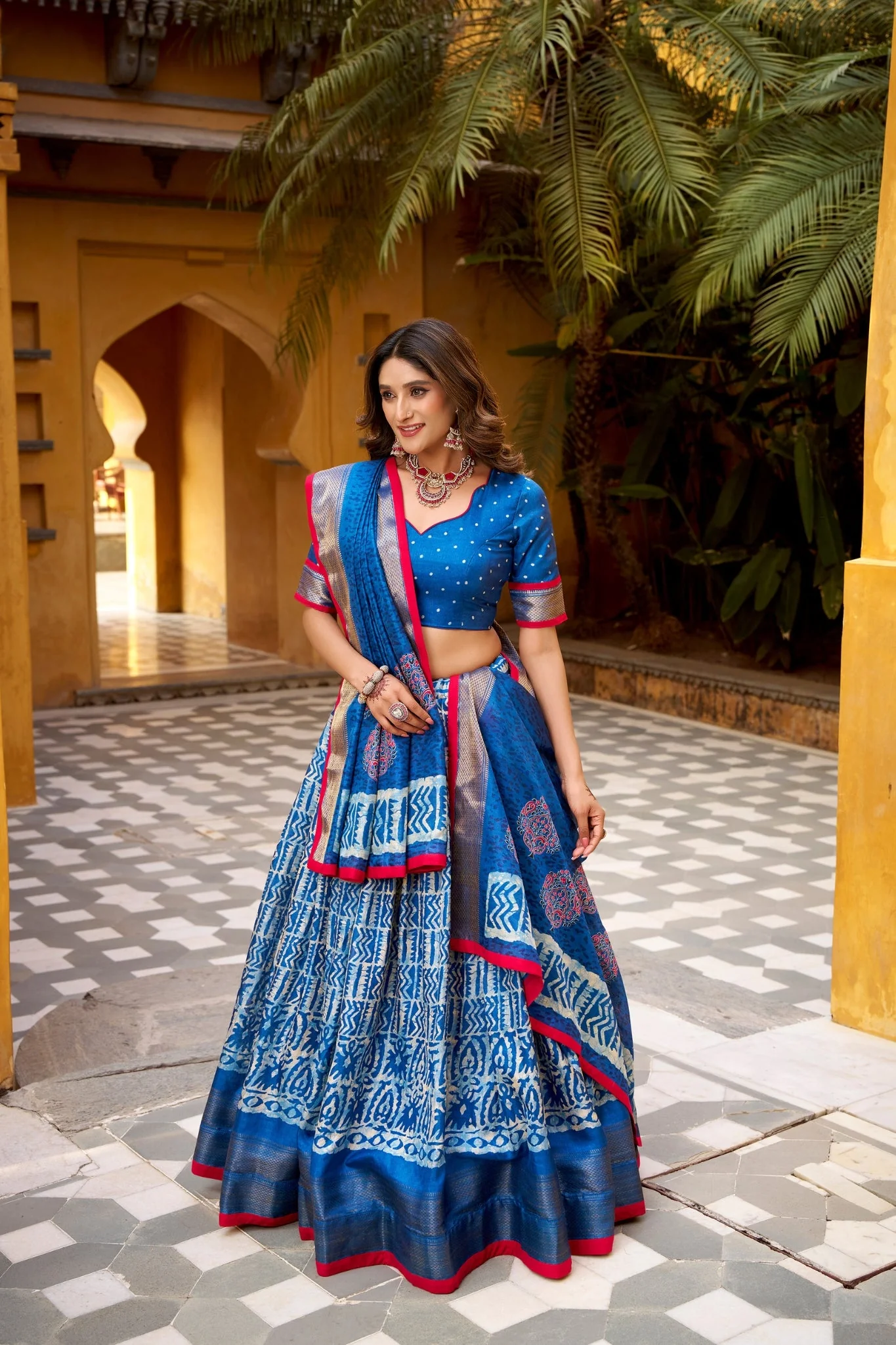 Heritage Batik Dola Silk Lehenga Choli - Image 5