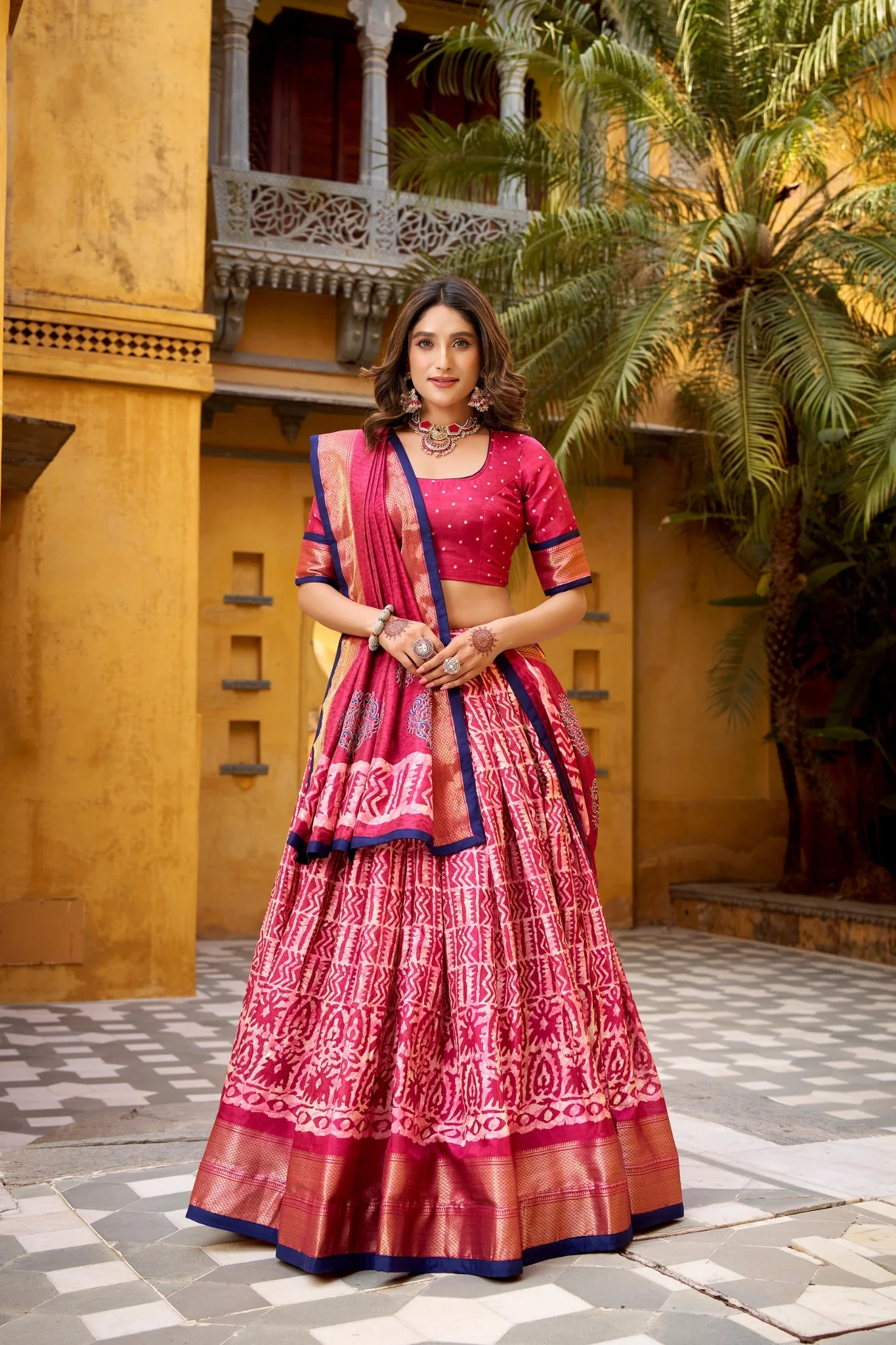 Heritage Batik Dola Silk Lehenga Choli - Image 8