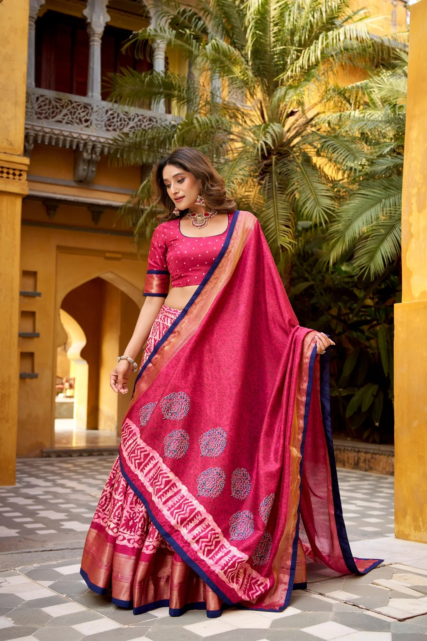 Heritage Batik Dola Silk Lehenga Choli - Image 9