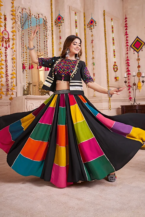 Jacket Style Designer Multi Color Chaniya Choli for Navratri - Image 3