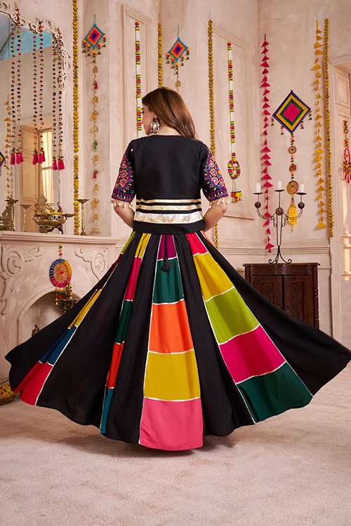 Jacket Style Designer Multi Color Chaniya Choli for Navratri - Image 4