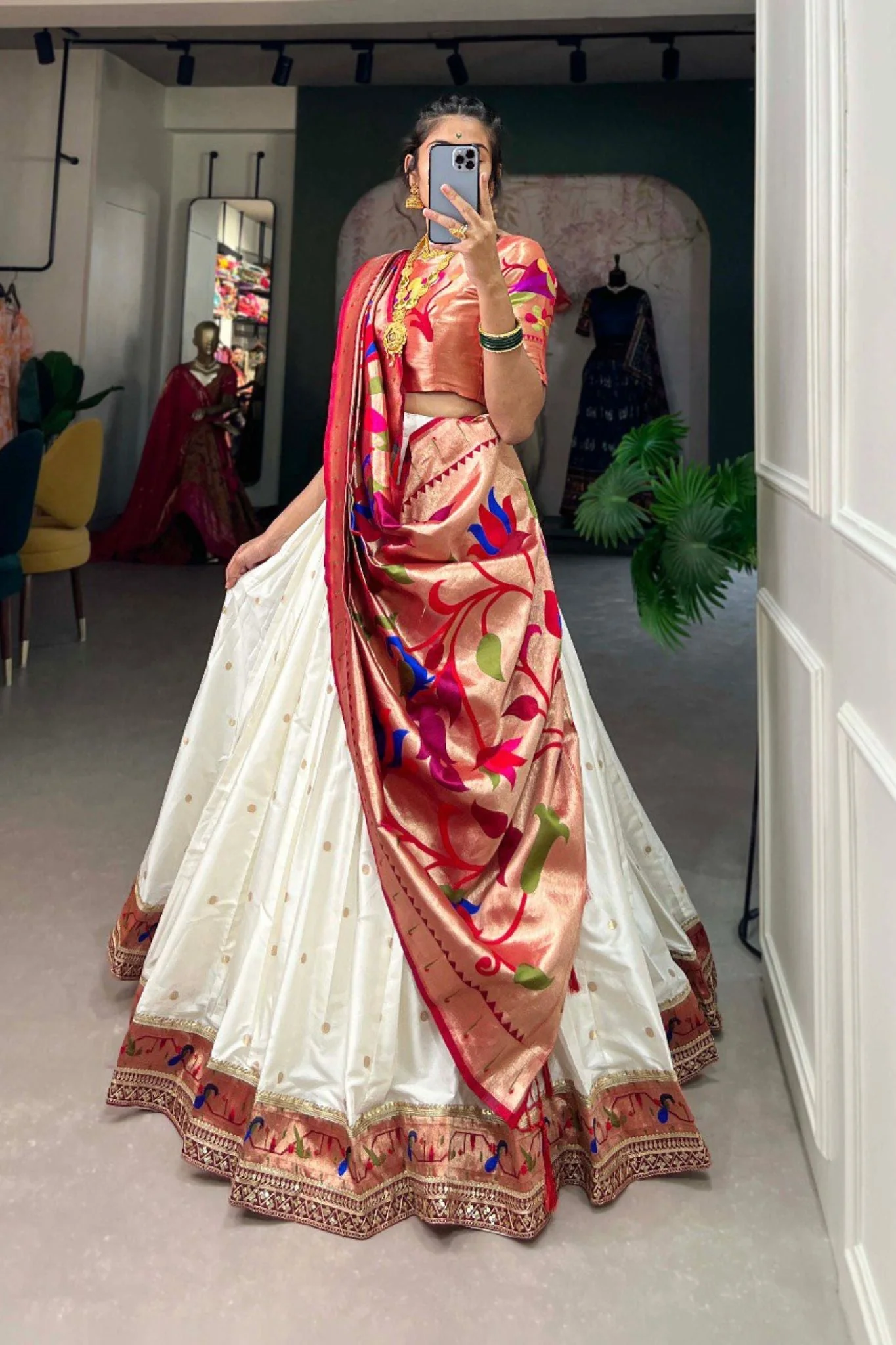 Jacquard Silk Paithani Perfect Traditional Lehenga Choli - Image 7
