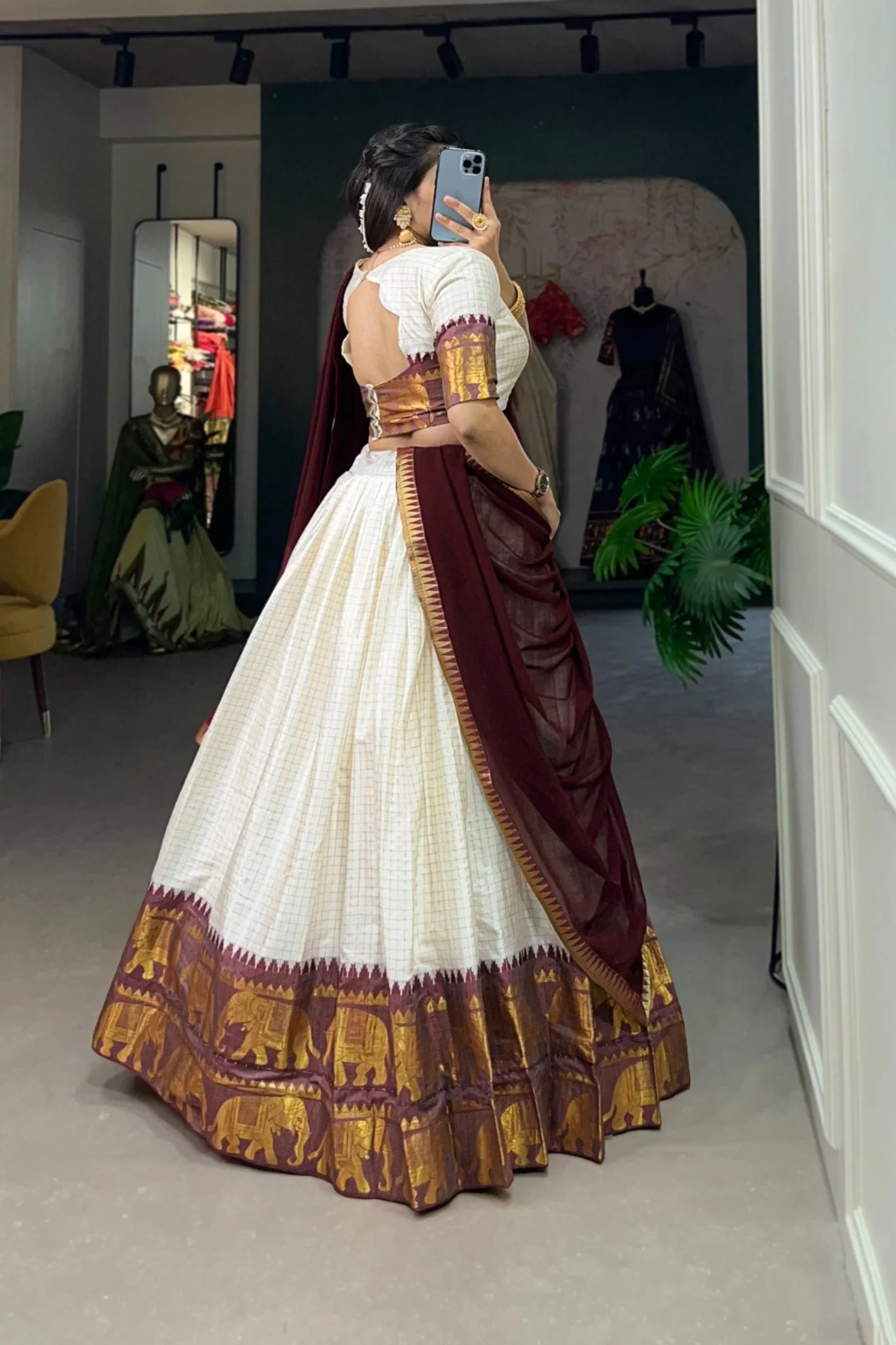 Kalyani Cotton Lehenga Choli Paired With Flowing Georgette Dupatta - Image 3