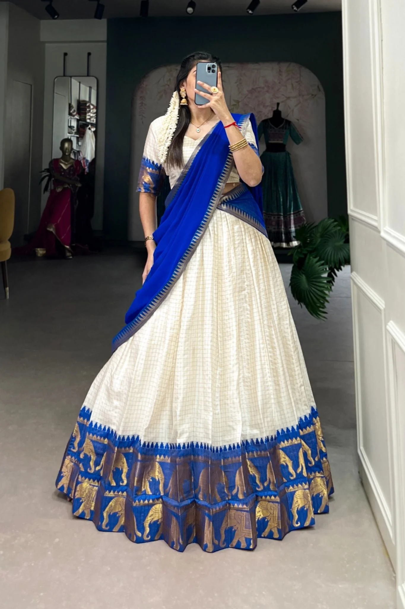 Kalyani Cotton Lehenga Choli Paired With Flowing Georgette Dupatta - Image 8