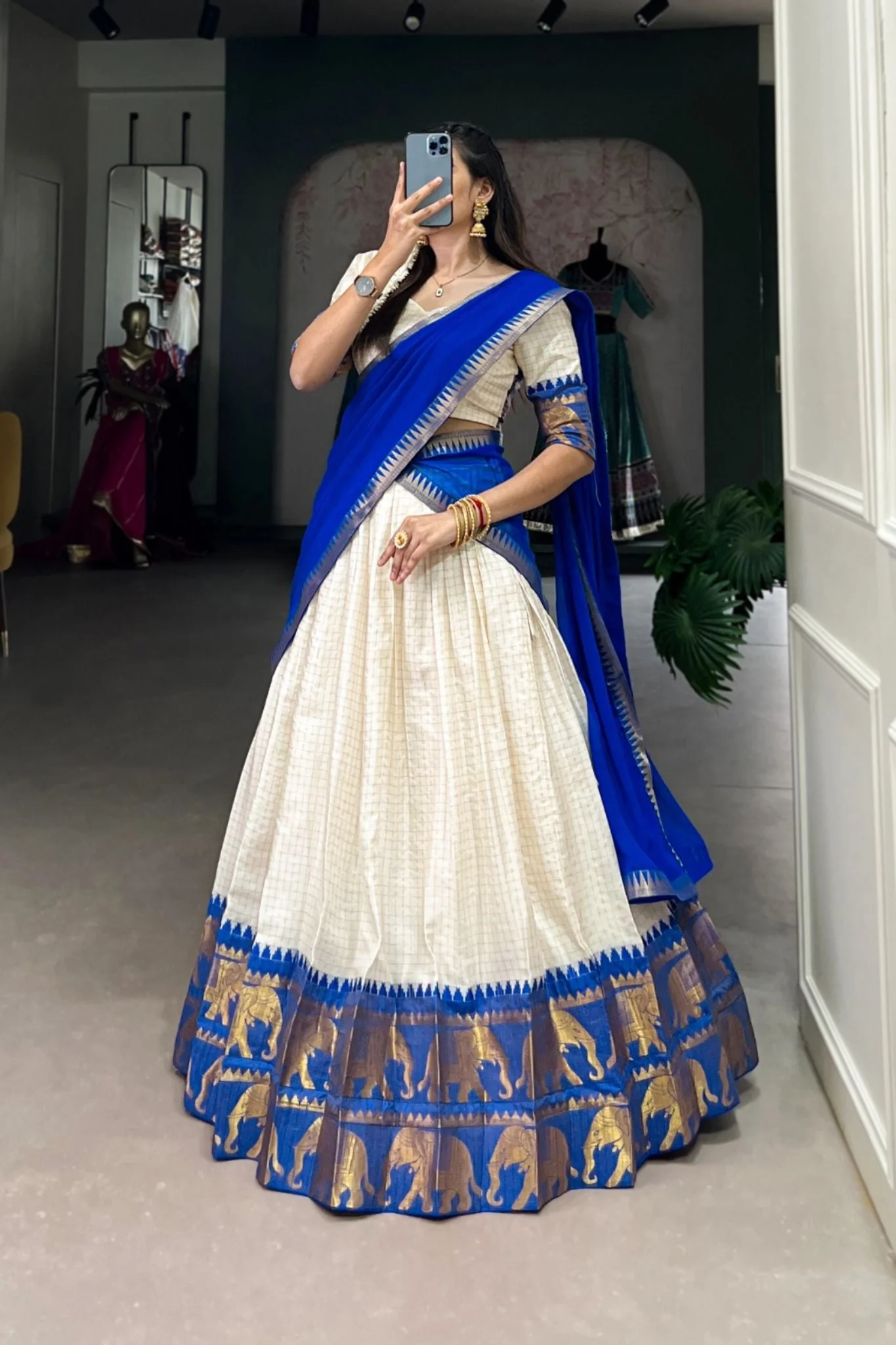 Kalyani Cotton Lehenga Choli Paired With Flowing Georgette Dupatta - Image 9