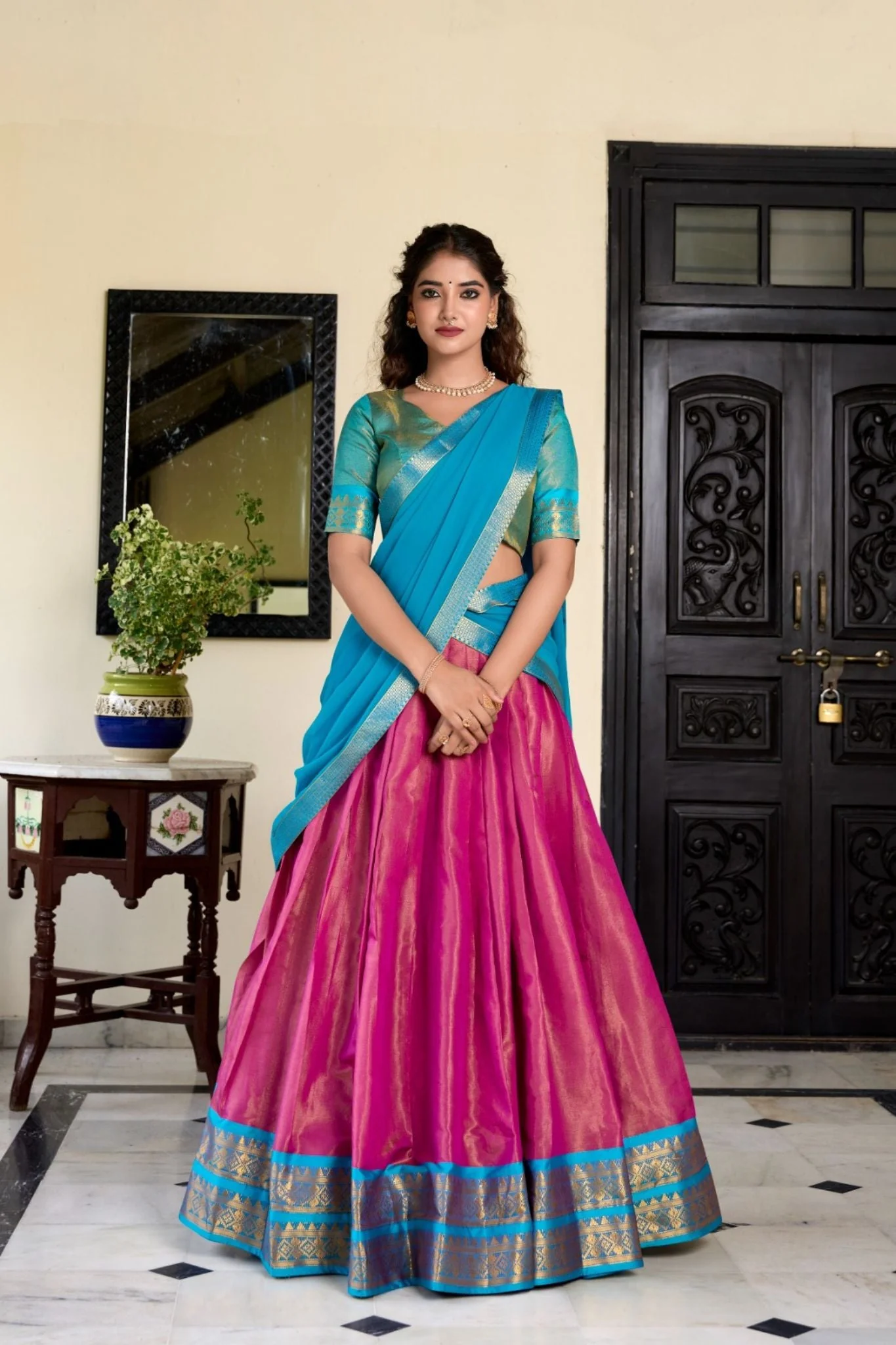 Kanchipuram Zari Weaving Work Lehenga Choli - Image 5