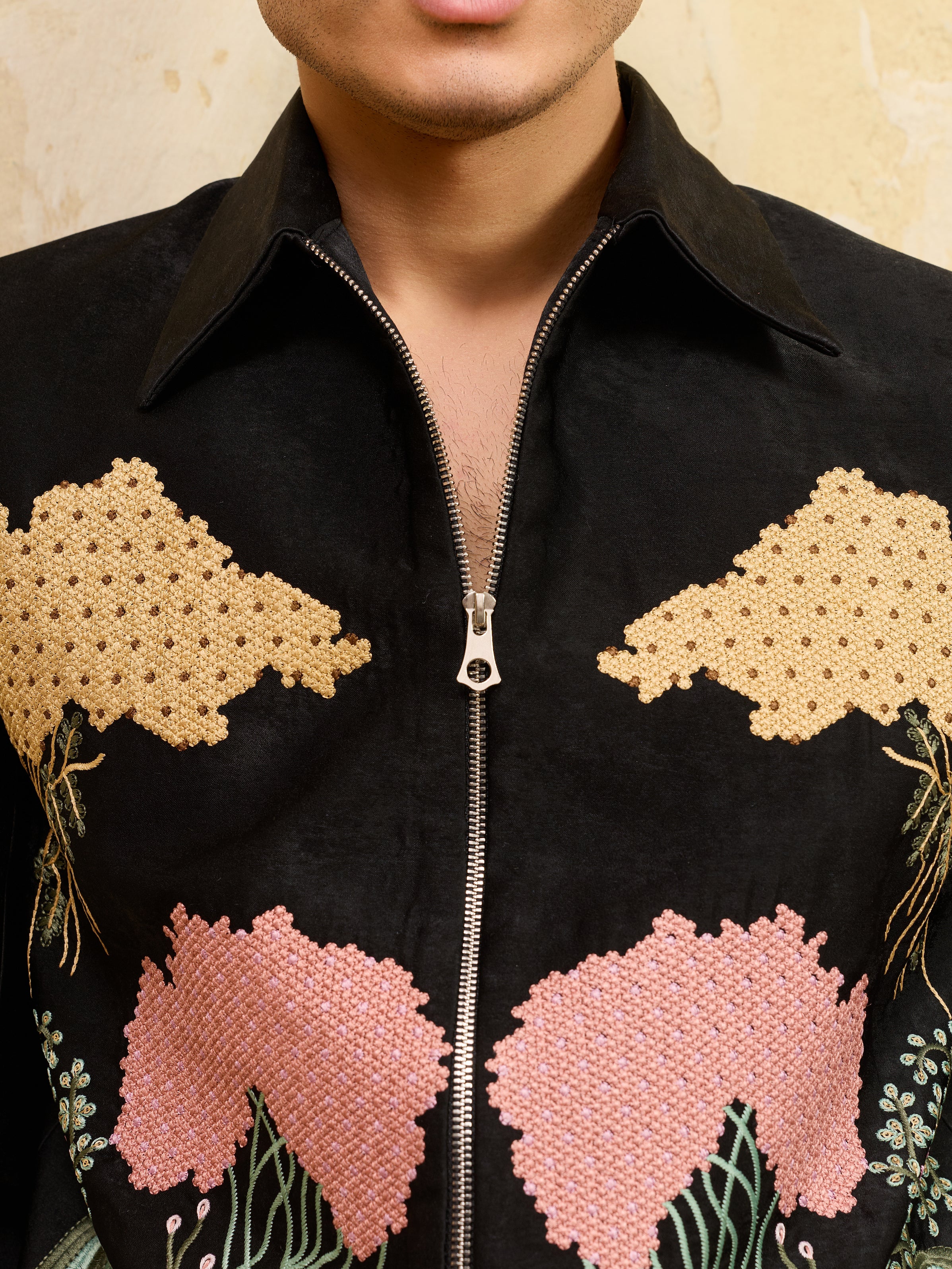 Luxury Black Bomber Jacket with Pant for Men Wedding Wear - Image 3