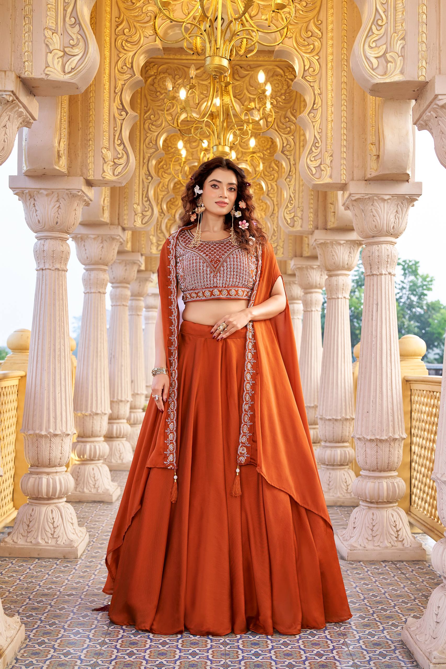 Luxury Rangoli Silk Lehenga with Beads and Sequin Work - Image 2