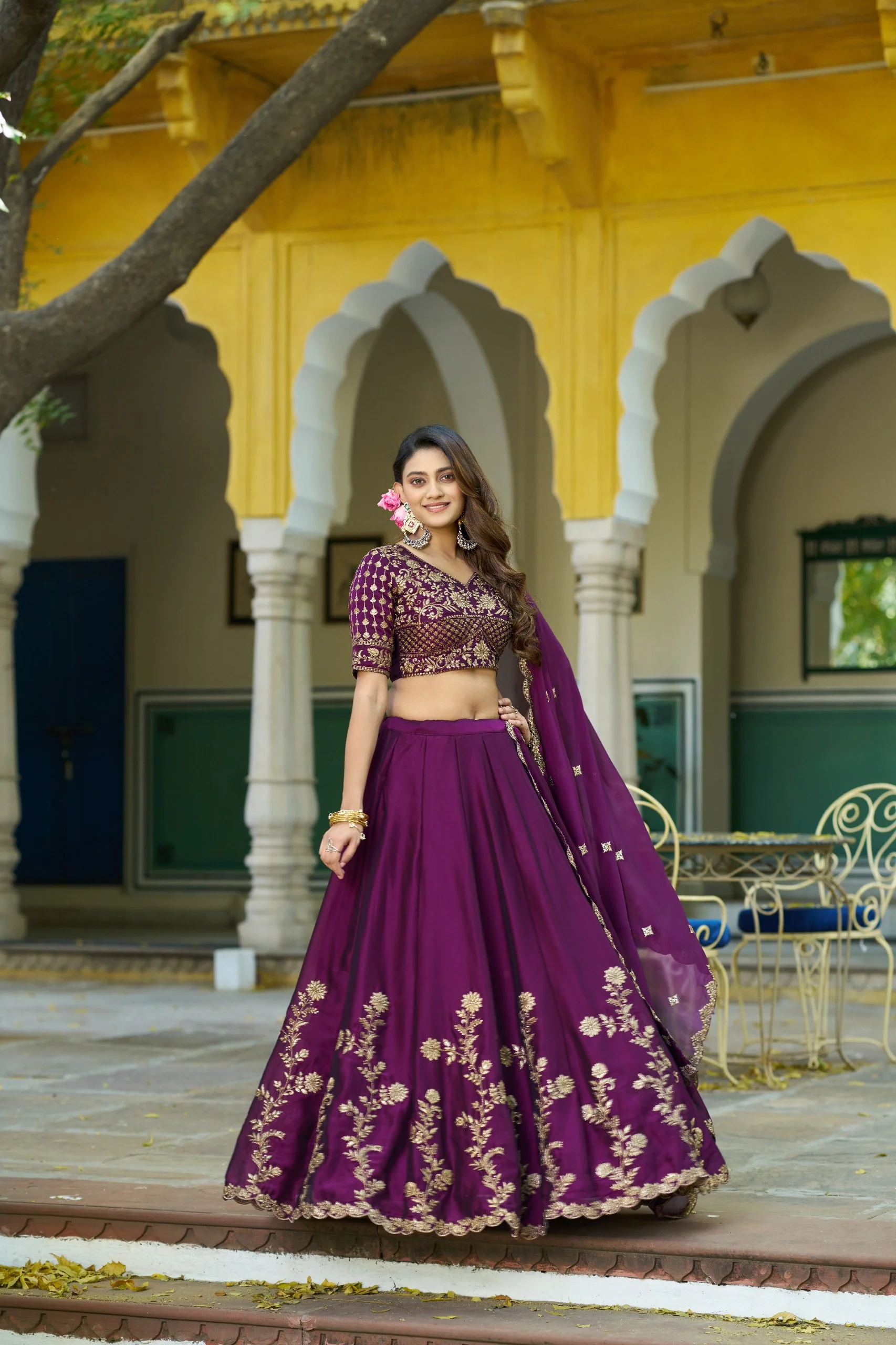 Luxury Rangoli Silk Lehenga with Embroidered Dupatta Collection - Image 2