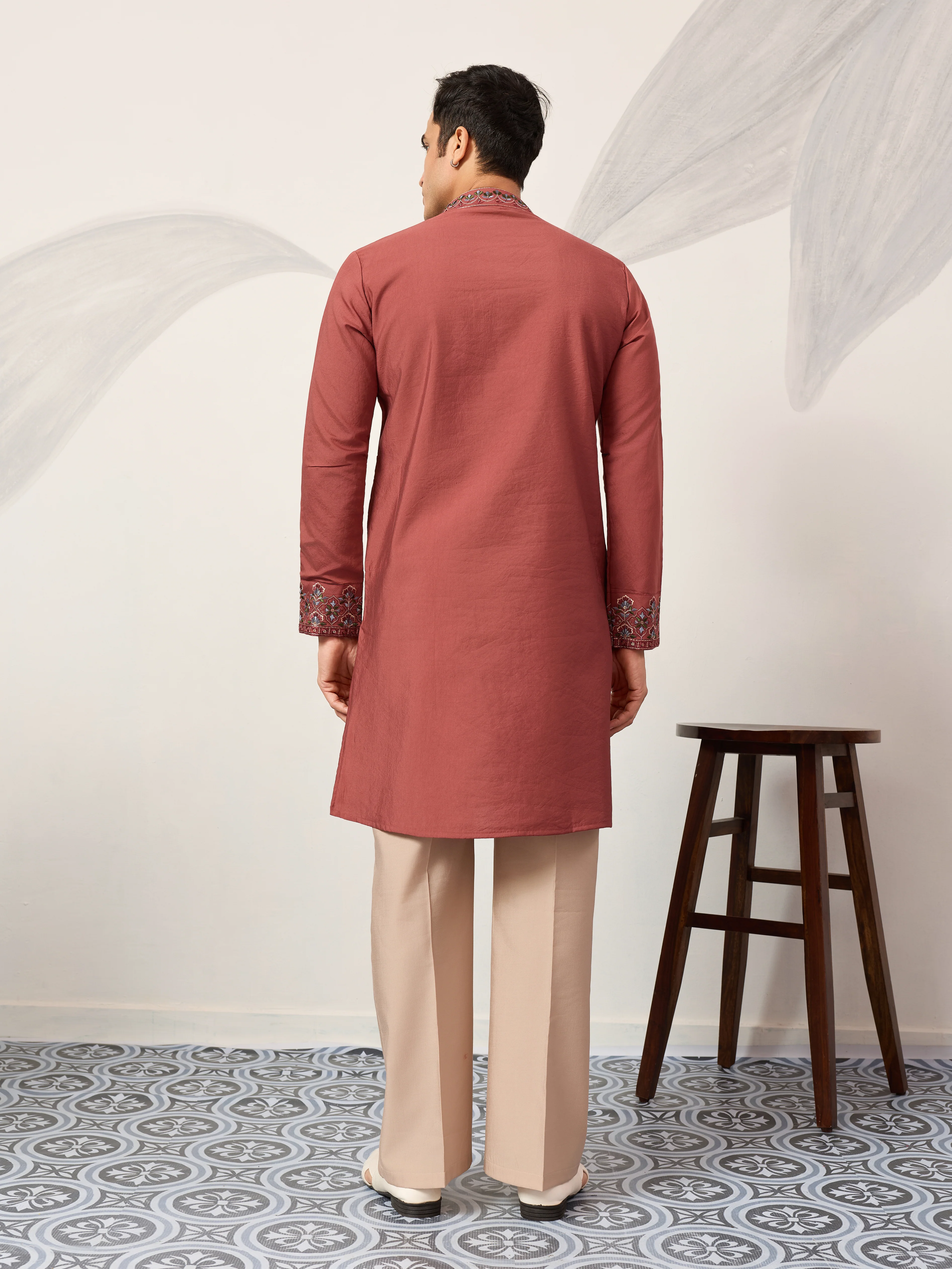 Luxury Royal Look Orange Kurta with Dupatta for Mens Collection - Image 6