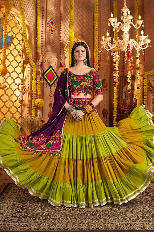 Multi Color Vibrant Chaniya Choli for Garba Night - Image 3