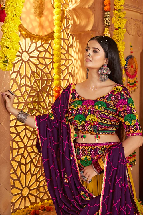 Multi Color Vibrant Chaniya Choli for Garba Night - Image 4