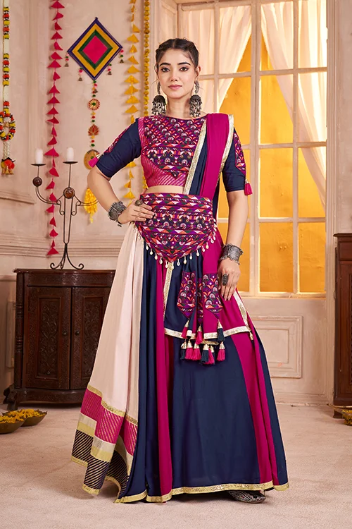 Multi Color Viscose Cotton Navratri Chaniya Choli