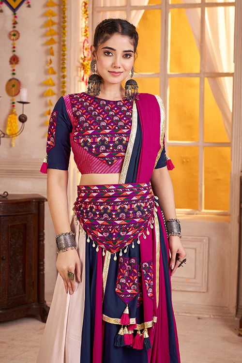 Multi Color Viscose Cotton Navratri Chaniya Choli - Image 2